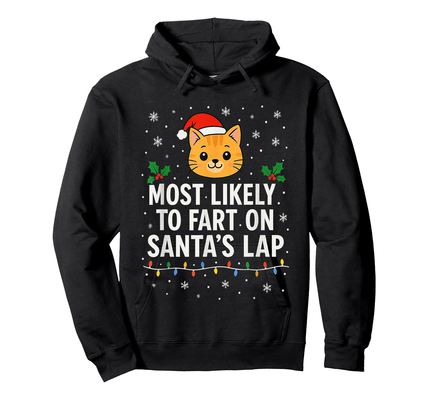Most Likely to Fart on Santa's Lap Cat Holiday Fun T-Shirt