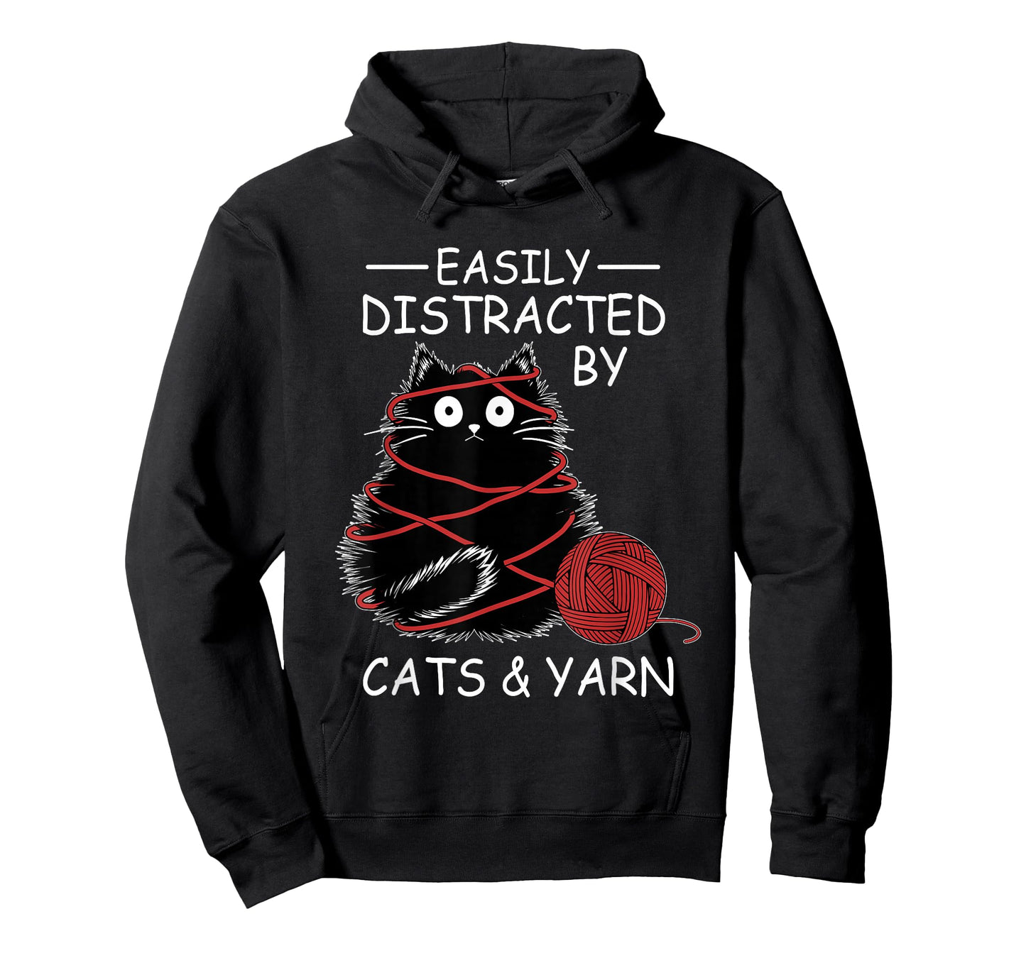 Easily Distracted By Cats And Yarn Kitten Lover Crochet T-Shirt