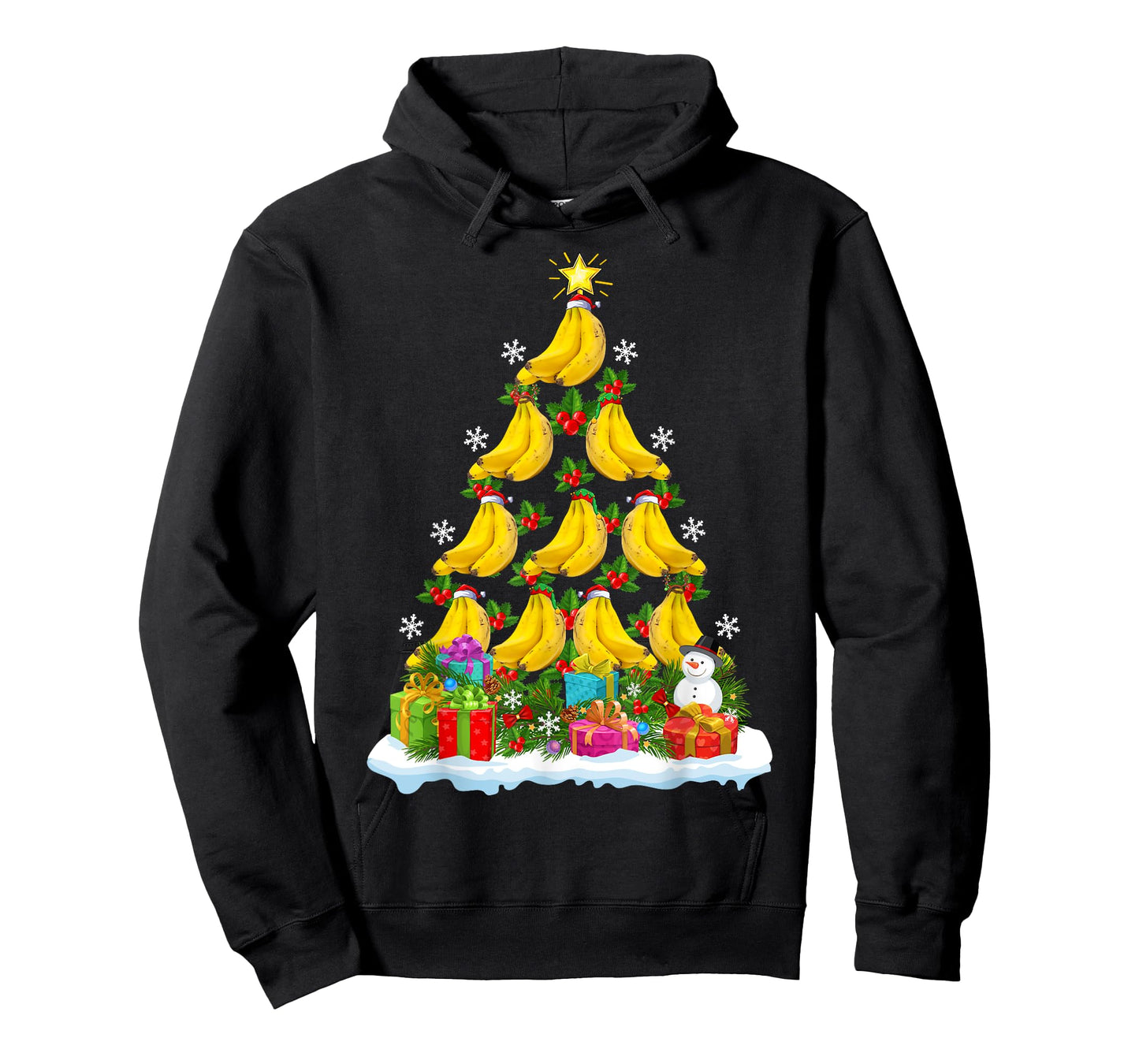 Banana Fruit Xmas Decoration Santa Banana Christmas Tree T-Shirt