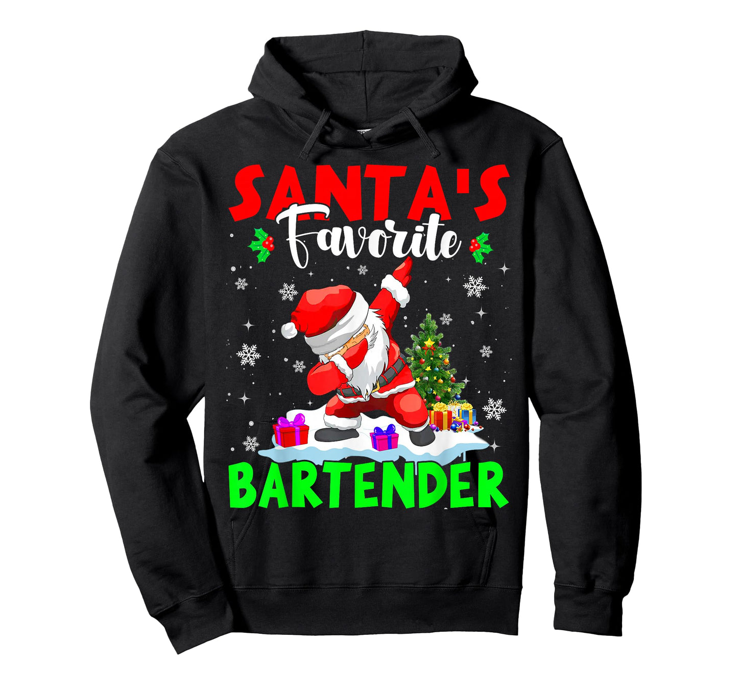 Santa's Favorite Bartender Funny Christmas Bartender Gifts T-Shirt