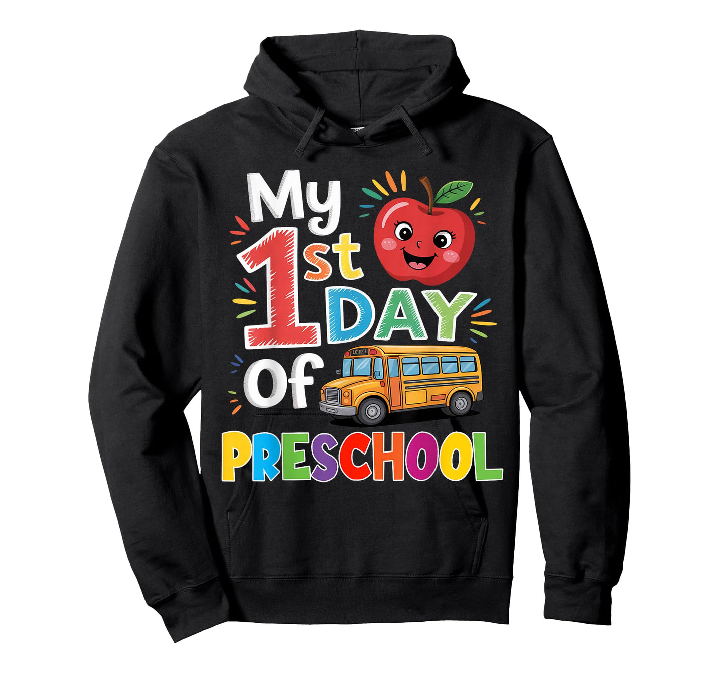 My First Day of Preschool Funny School Bus Apple Funny T-Shirt
