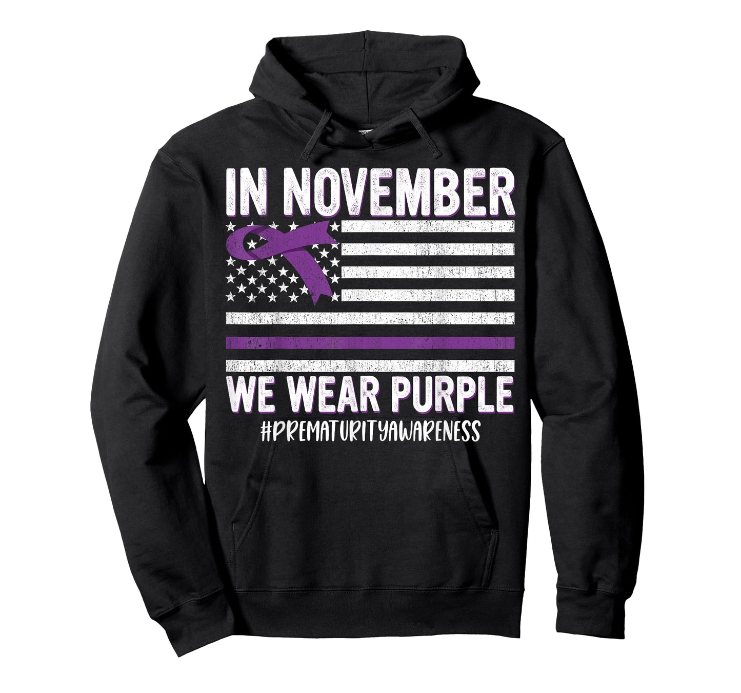 Prematurity Awareness Ribbon USA Flag T-Shirt