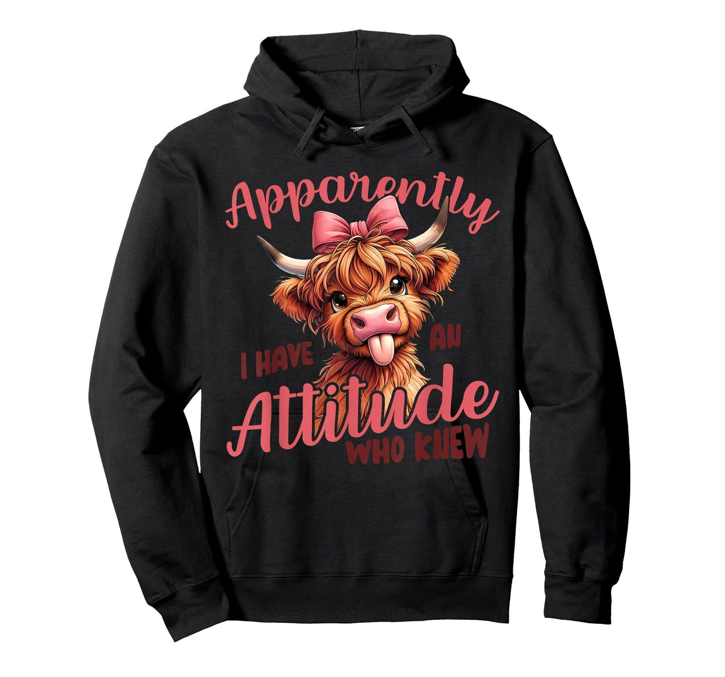 Apparently I Have An Attitude Who Knew Sarcasm Highland Cow T-Shirt