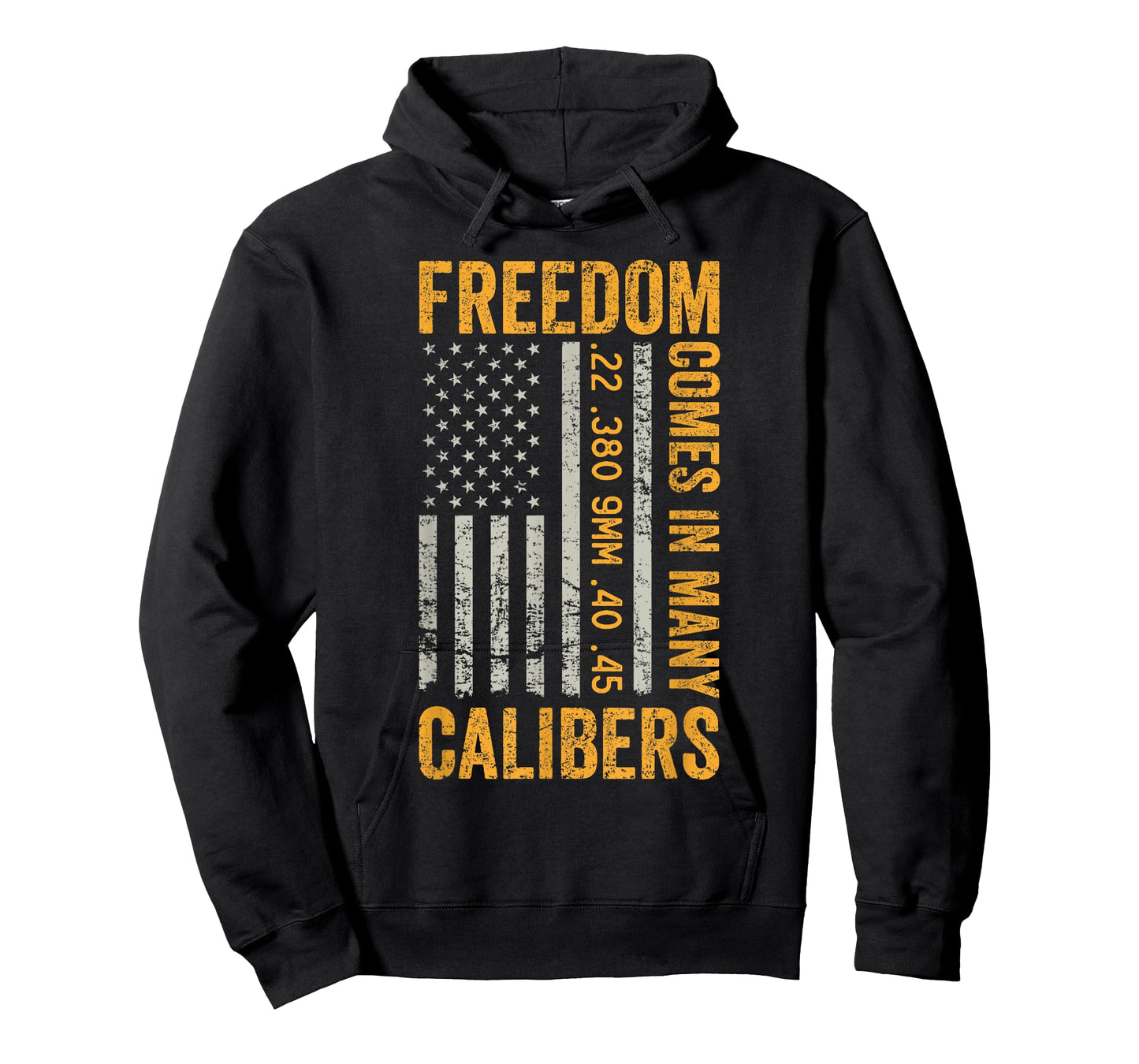 Freedom Comes In Many Calibers - Funny Pro Gun USA Flag T-Shirt