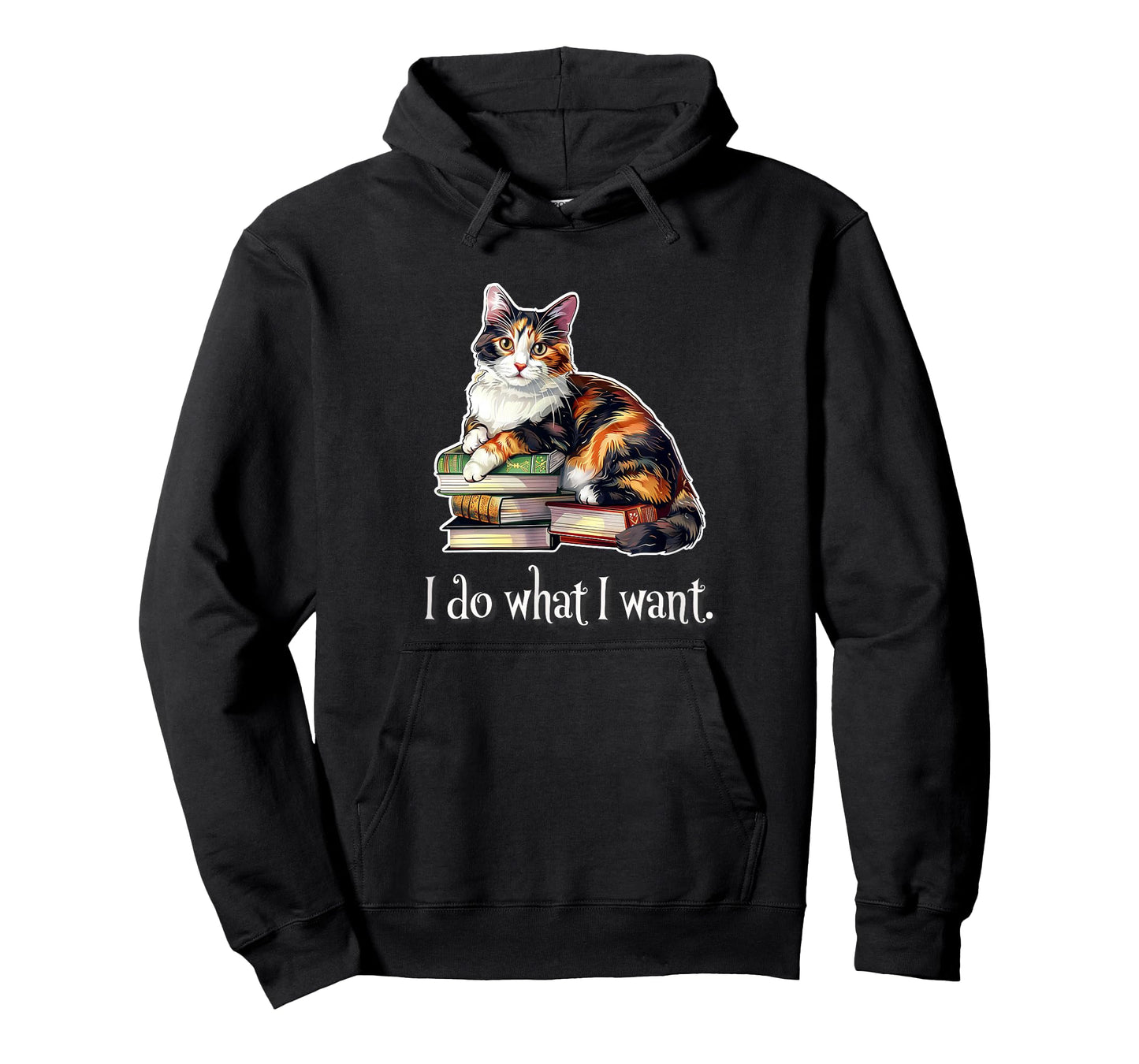 Mens Womens Girls Books I Do What I Want Calico Cat Lover T-Shirt