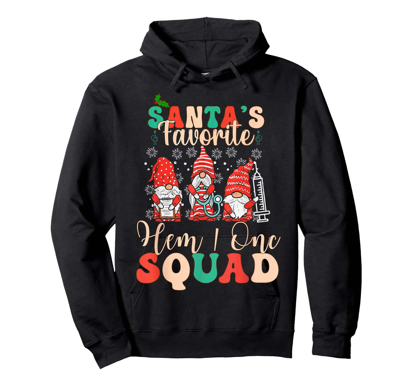 Christmas Oncology Hematology Nurse Squad Tee Peds Hem/Onc T-Shirt