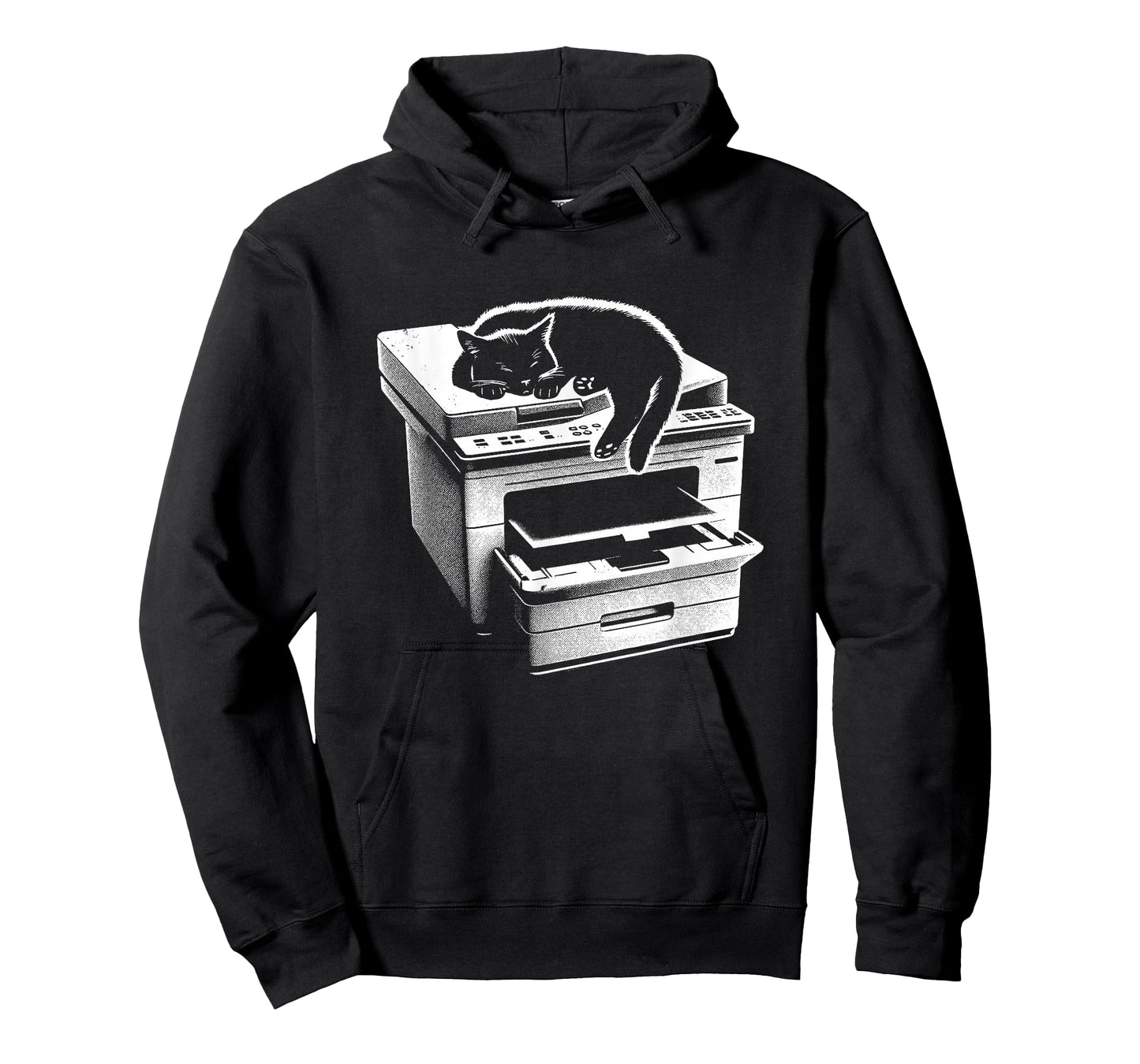 Office Cat Sleeping On Printer - Cute Cat Kitten Lover T-Shirt