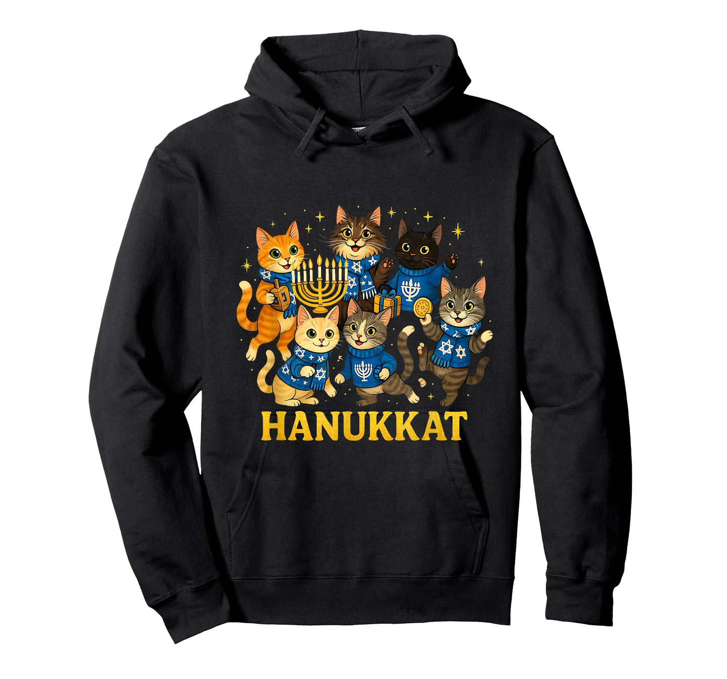 Hanukkat Cute Cats Hanukkah Menorah Design T-Shirt