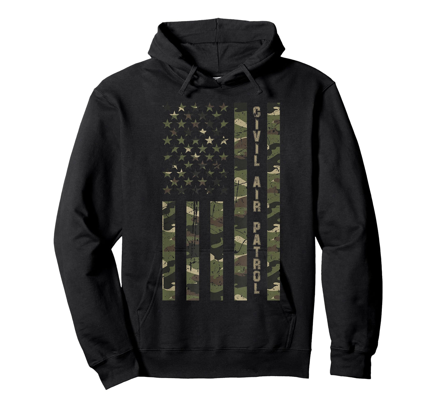 Civil Air Patrol United States Distressed Camo w US Flag T-Shirt