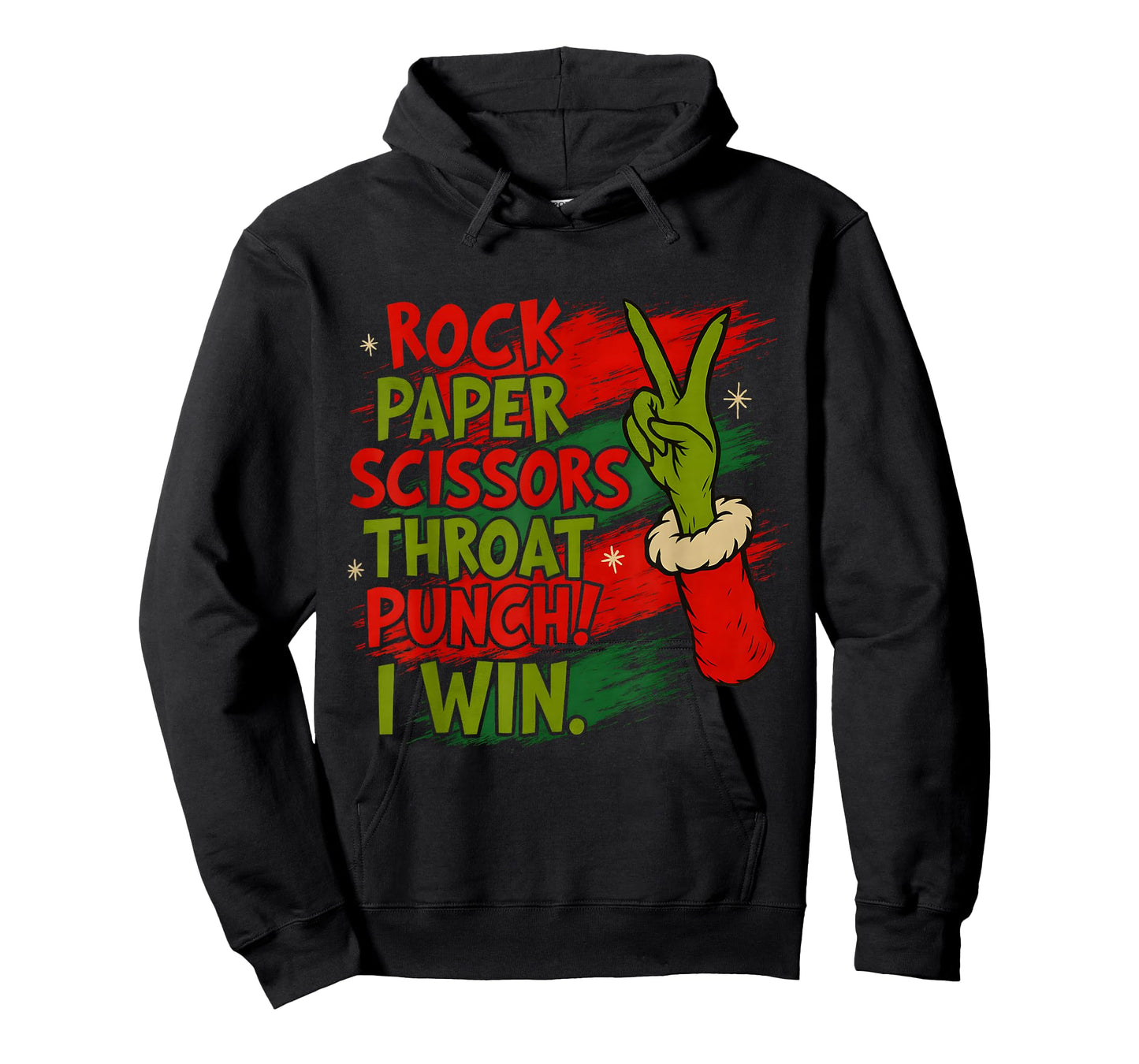 Funny Christmas Rock Paper Scissors Throat Punch T-Shirt