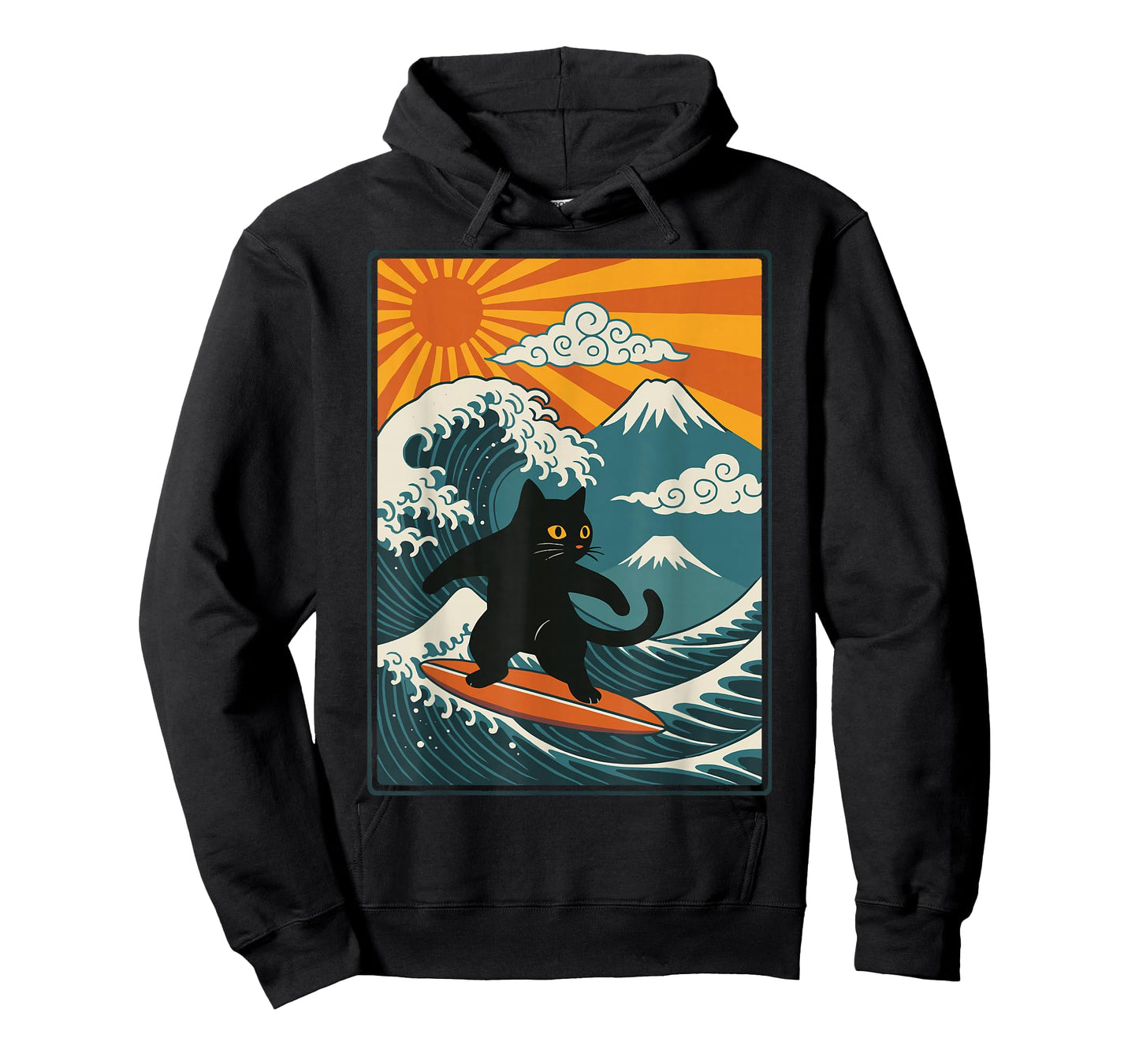 Cat Surfing Japanese T-Shirt