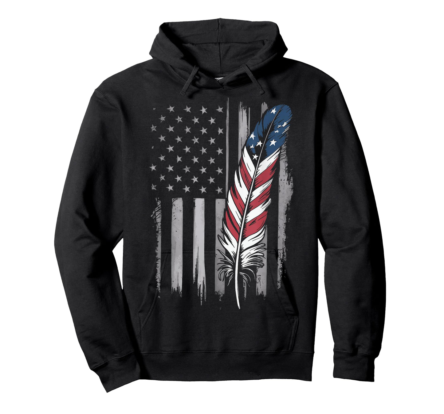 Feather USA Flag Native American Tribal Tradition T-Shirt