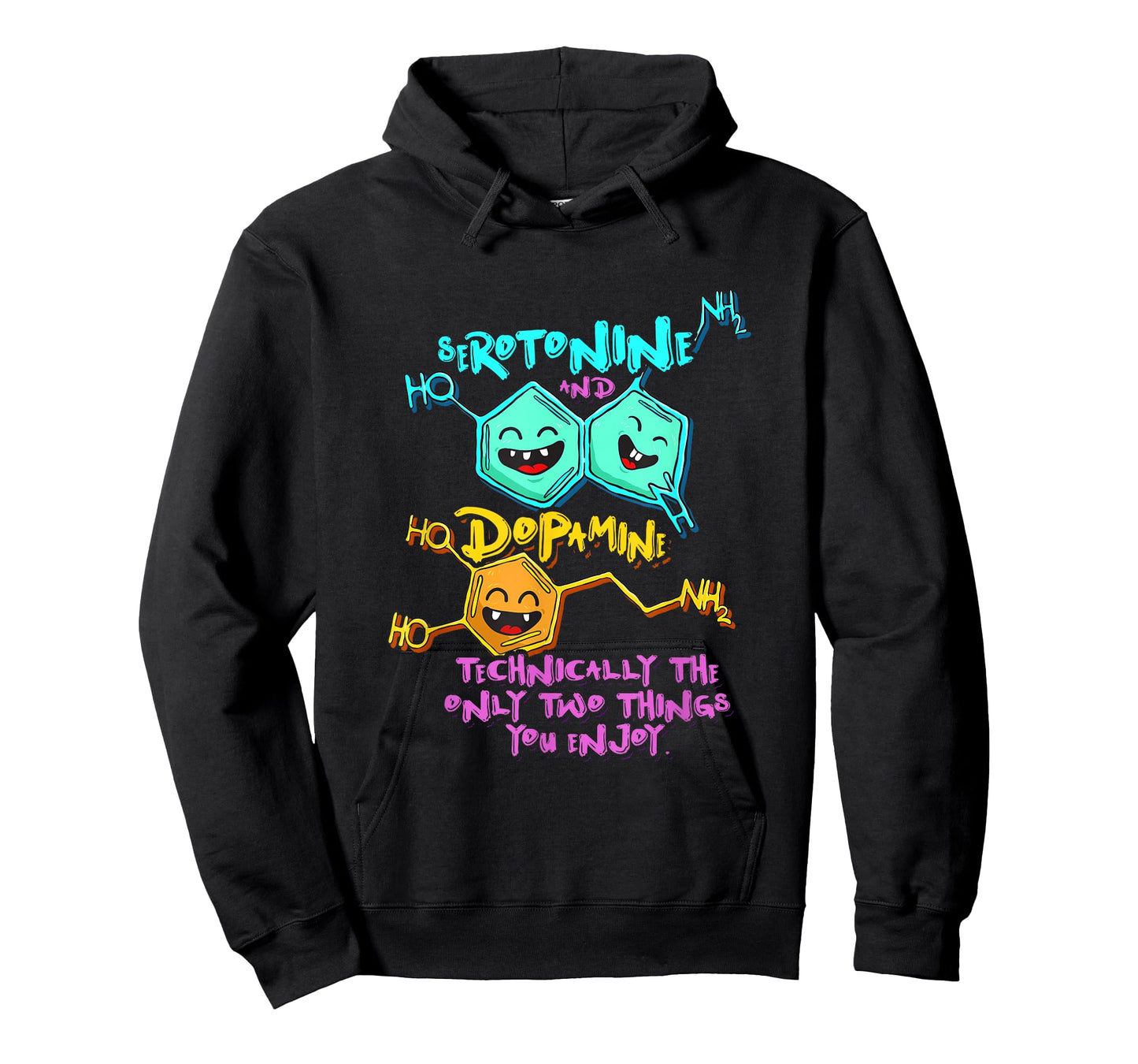 Serotonin Dopamine Joke Biology Chemistry Science T-Shirt