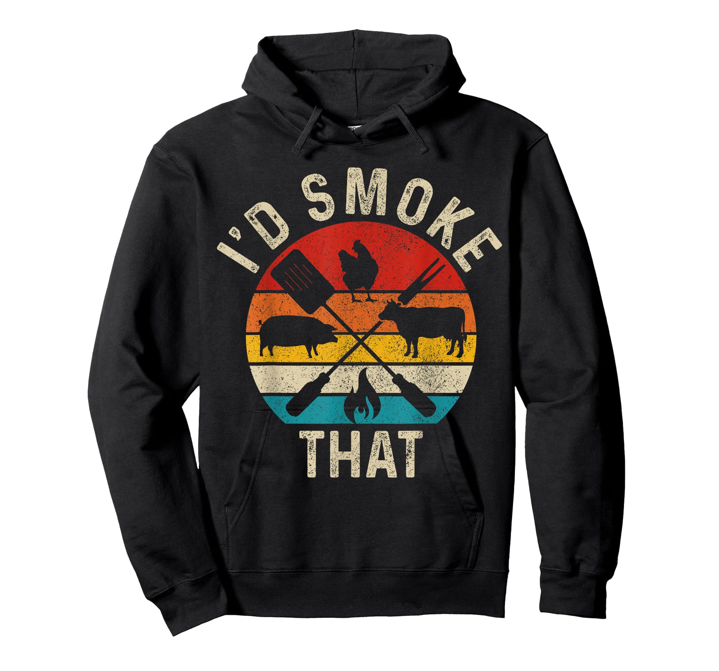 Chef Butcher BBQ I'd Smoke That Funny Father's Day Vintage T-Shirt