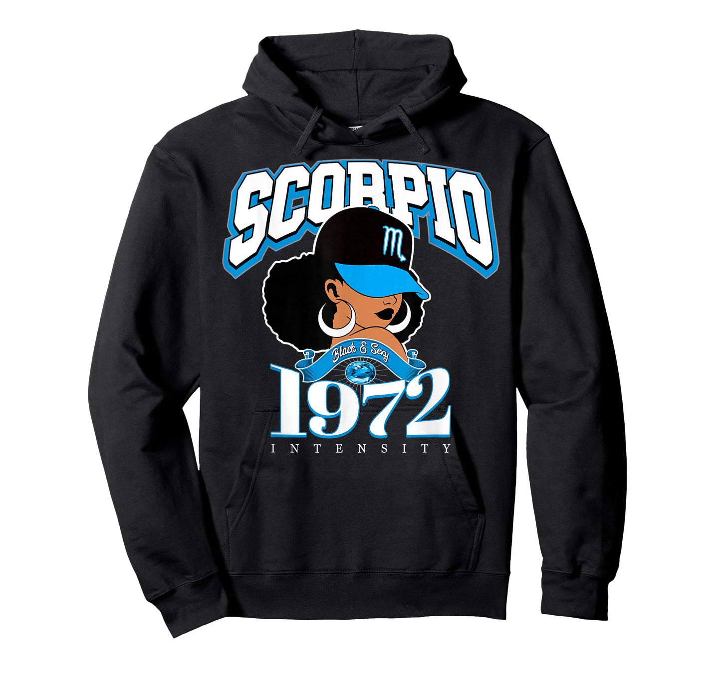 Scorpio 1972 Zodiac Year Melanin Skin Afro Diva Traits T-Shirt