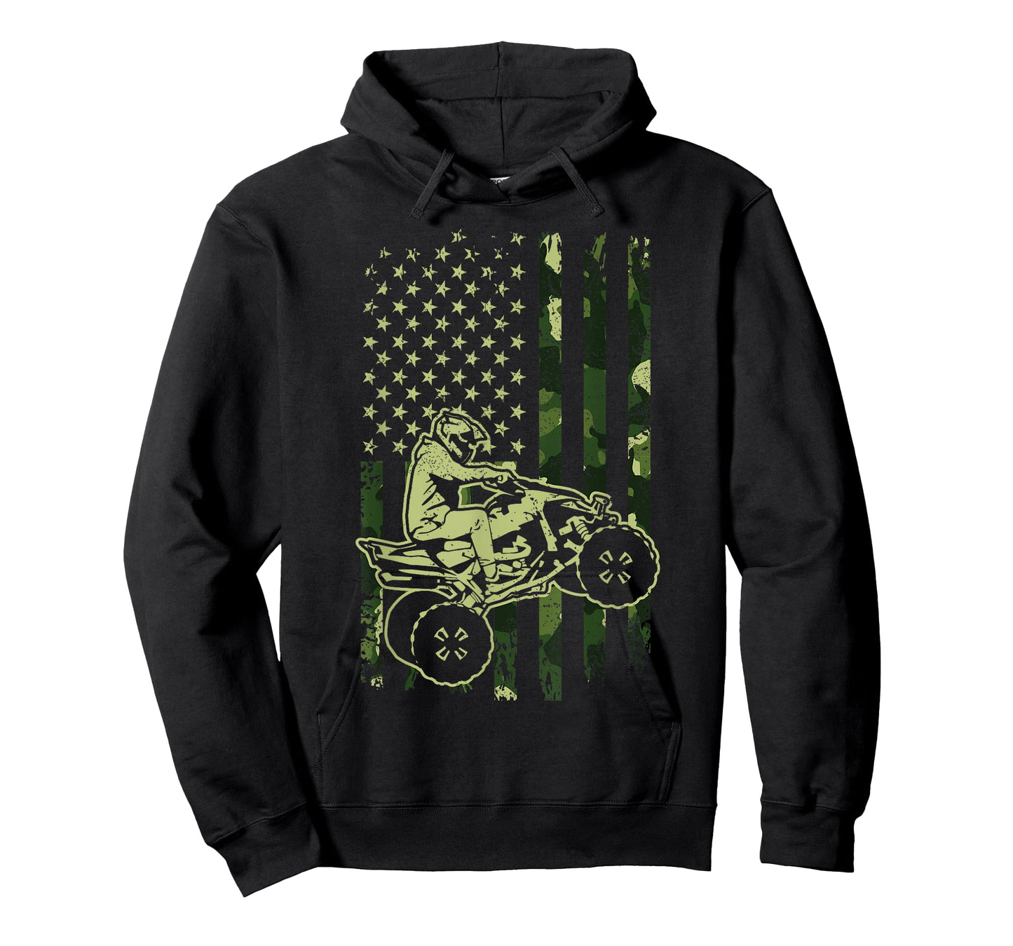 Camouflage American Flag Four Wheeler ATV Mudding Quad Bike T-Shirt