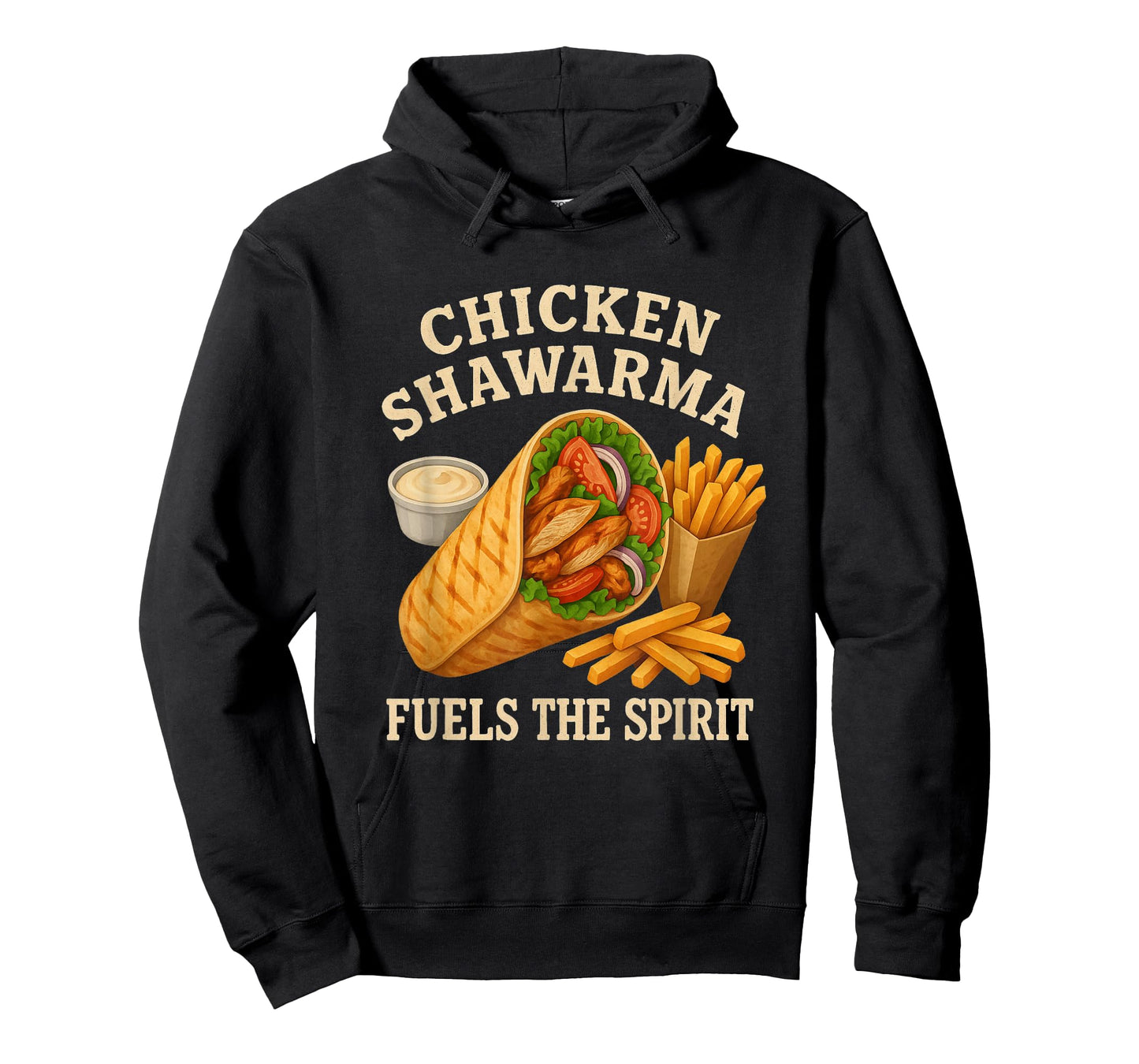 Chicken Shawarma Fuels The Spirit Funny Foodie T-Shirt