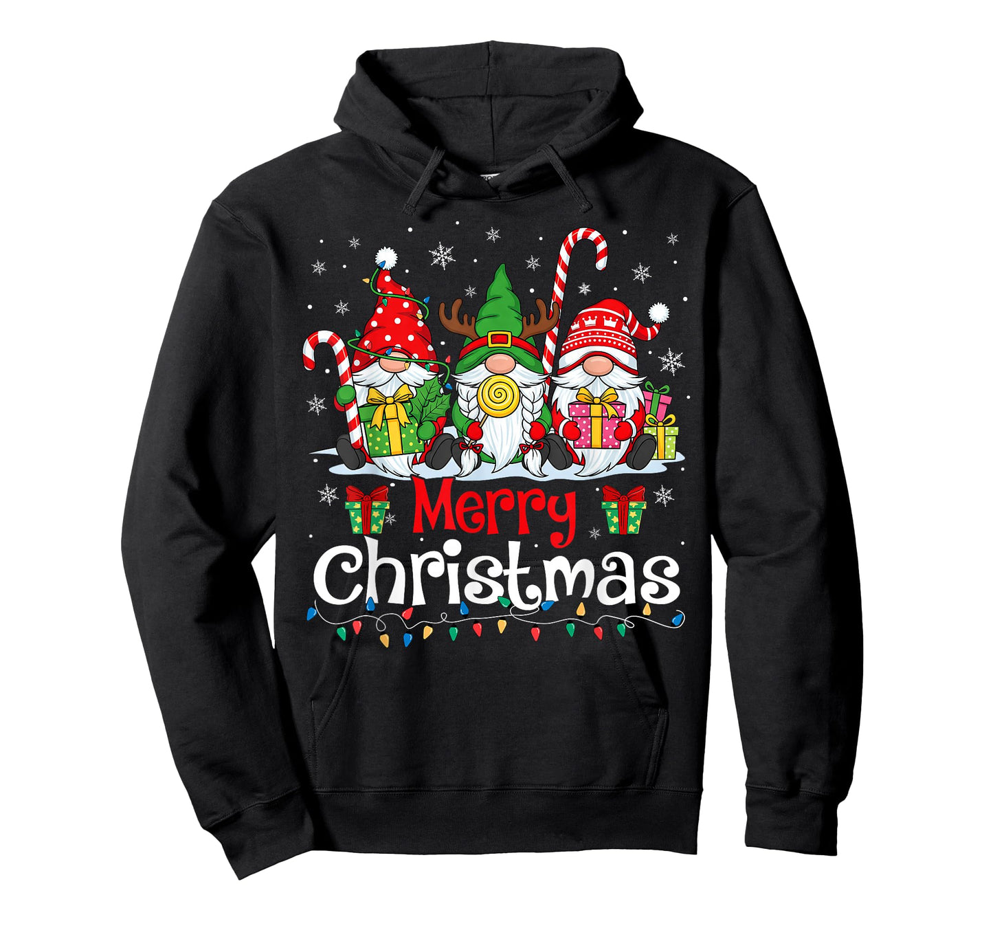 Cute Gnomes Merry Christmas Light Family Gnome Xmas Matching T-Shirt