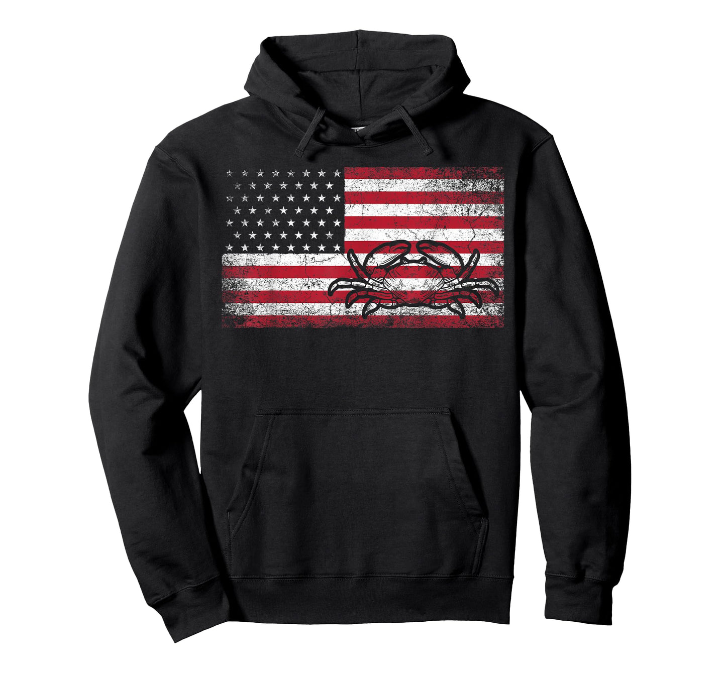 Crab Fisherman American Flag 4th of July T Shirt Crabbing T-Shirt