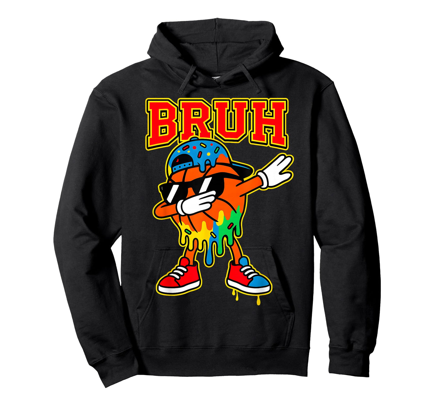 Dabbing Basketball Ice Cream Drip Bruh Boys Basketball Stuff T-Shirt