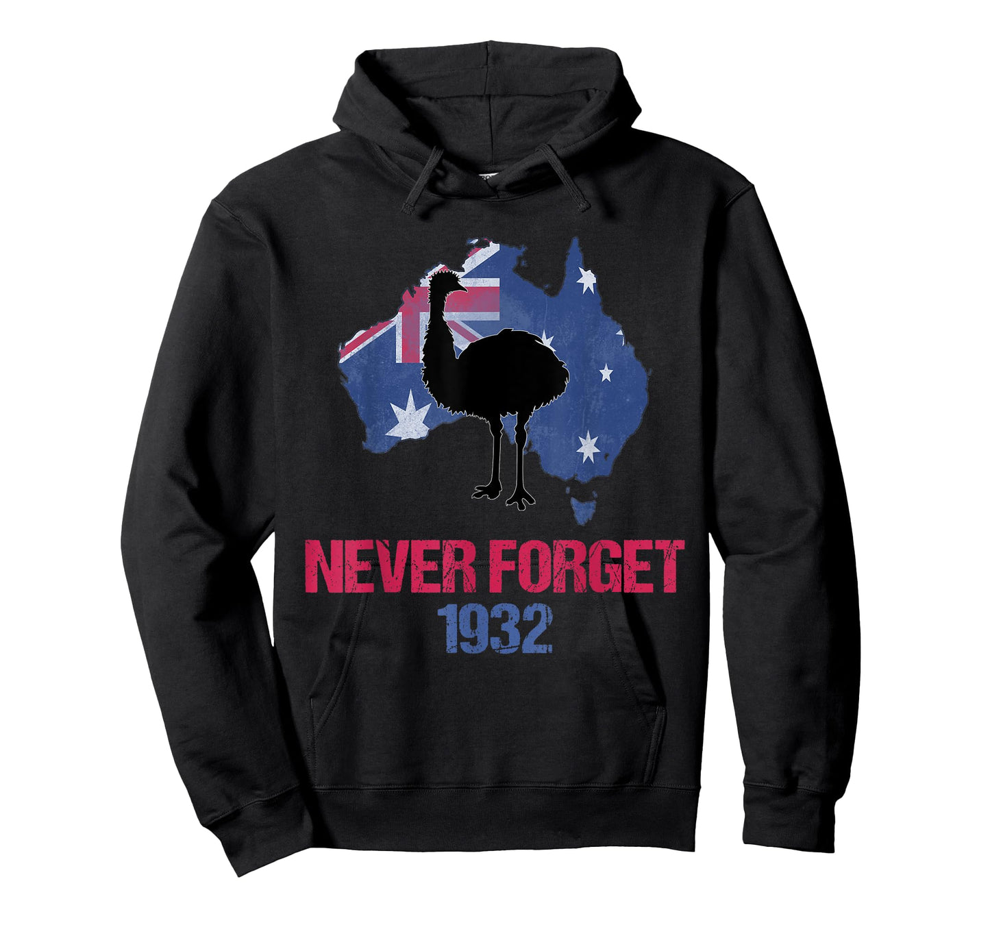 Agema Apparel Emu War 1932 Never Forget Australian History T-Shirt, Small, Black