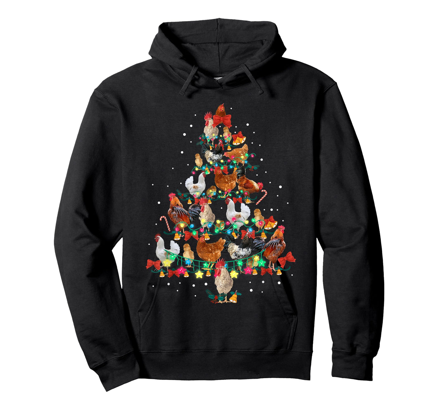 Chicken Christmas Tree Lights Xmas Kids Men Women T-Shirt