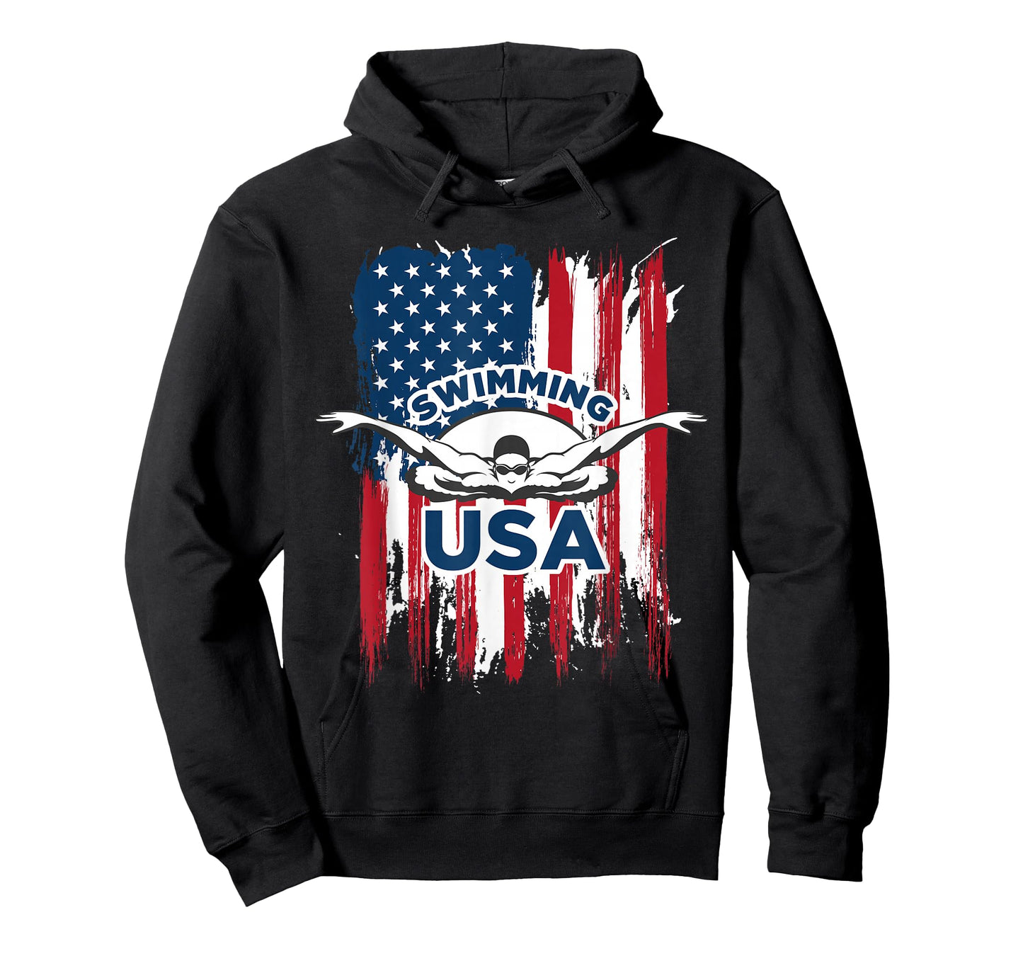 Swimming USA Support The Team Shirt USA Flag Pool T-Shirt