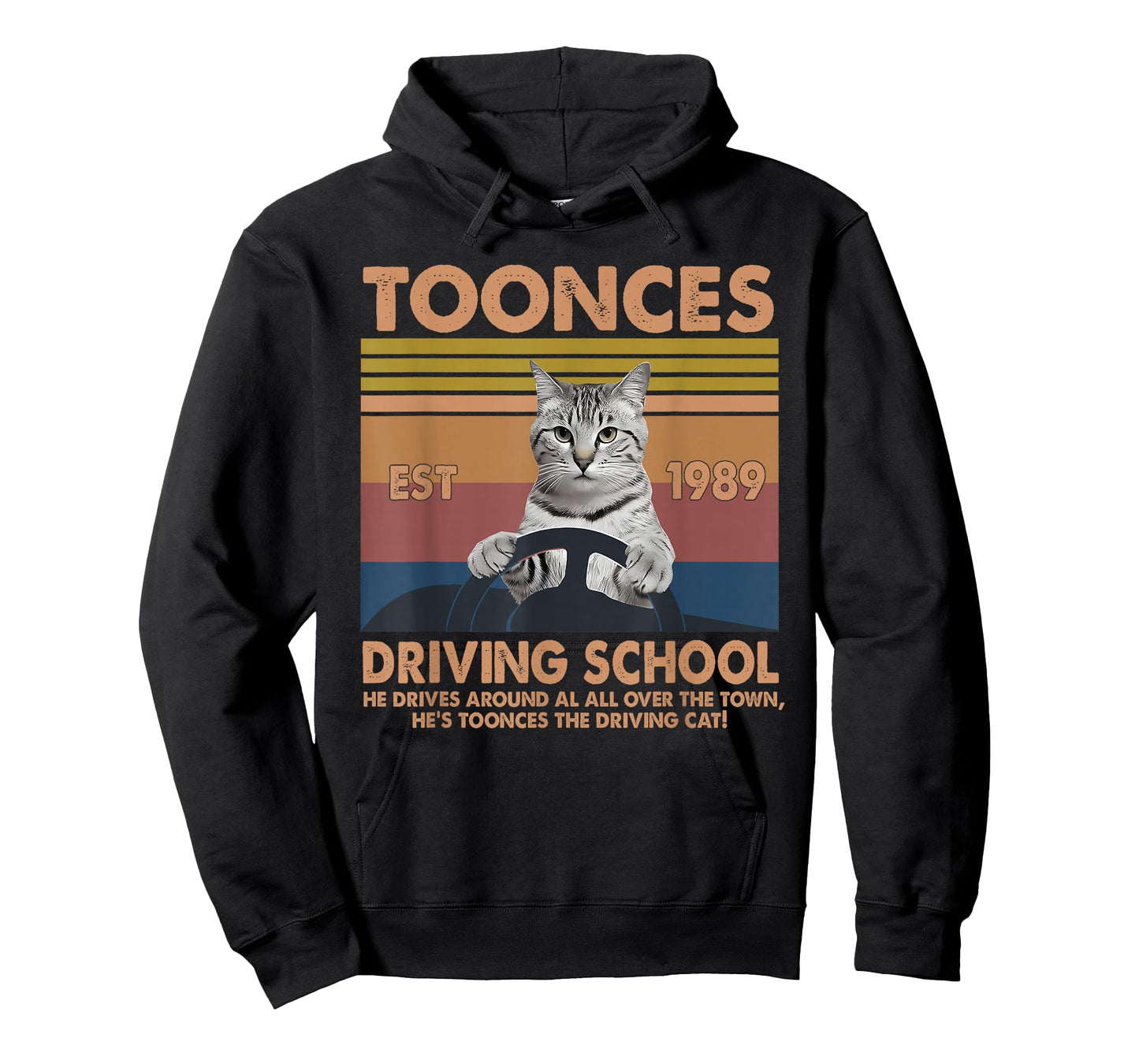 Toonces Driving School Est. 1989 The Driving Cat Retro T-Shirt