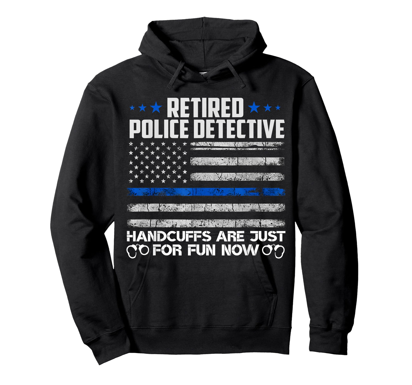 Retired Police Detective Handcuffs Just For Fun Now Usa Flag T-Shirt