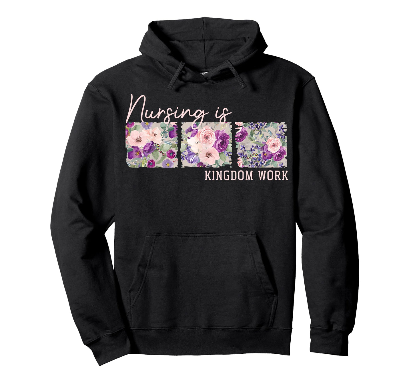 Christian Nurse, Nursing is Kingdom Work, Floral T-Shirt