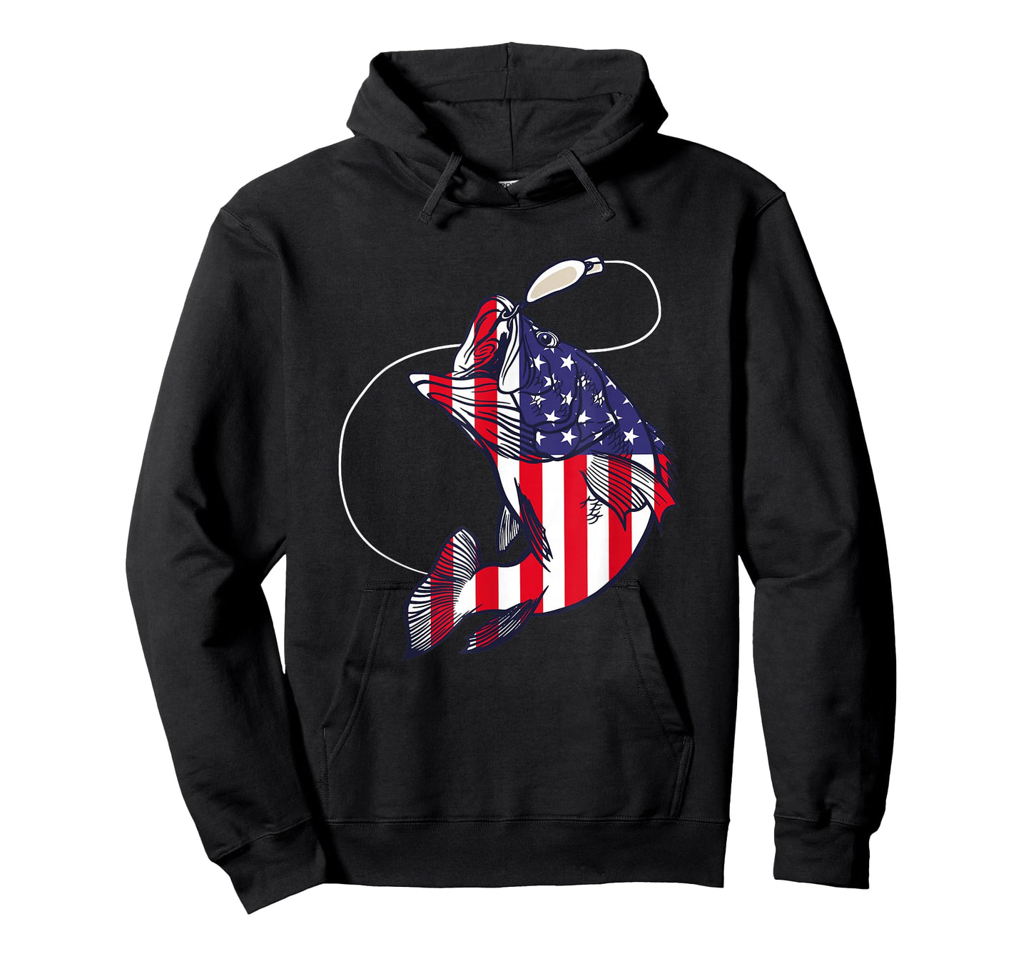 Bass Fishing Fish American Flag Patriotic Fourth of July T-Shirt