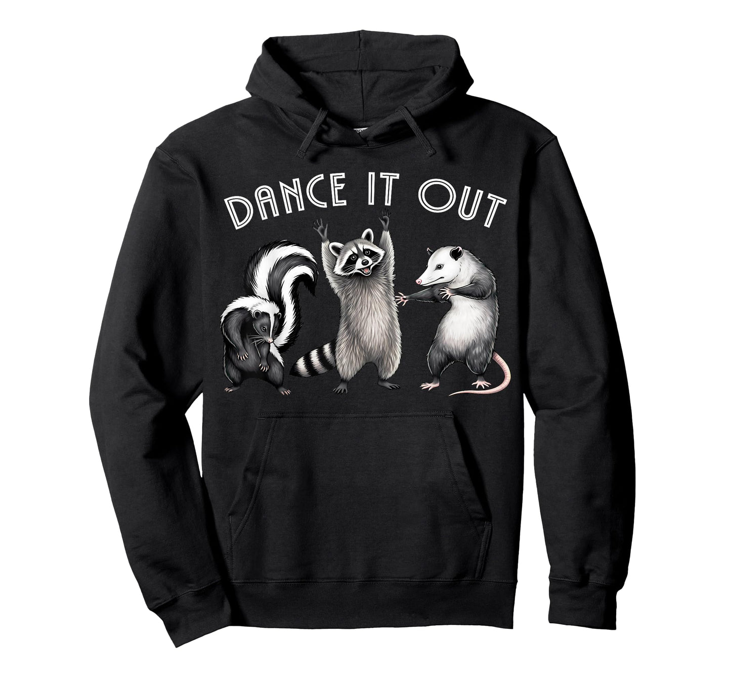 Dance It Out Funny Street Cats Racoon Possum Skunk Dancers T-Shirt