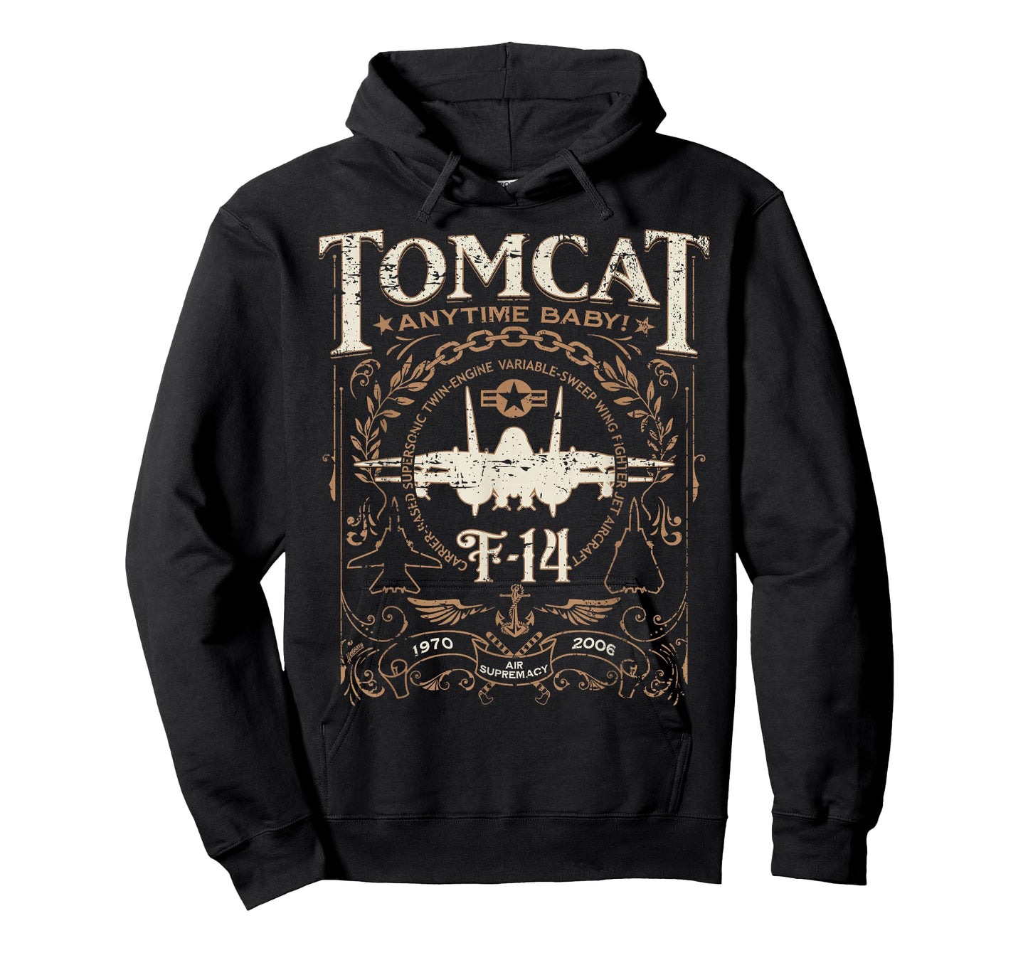 Classic F-14 Tomcat Military Fighter Jet Distressed Design T-Shirt