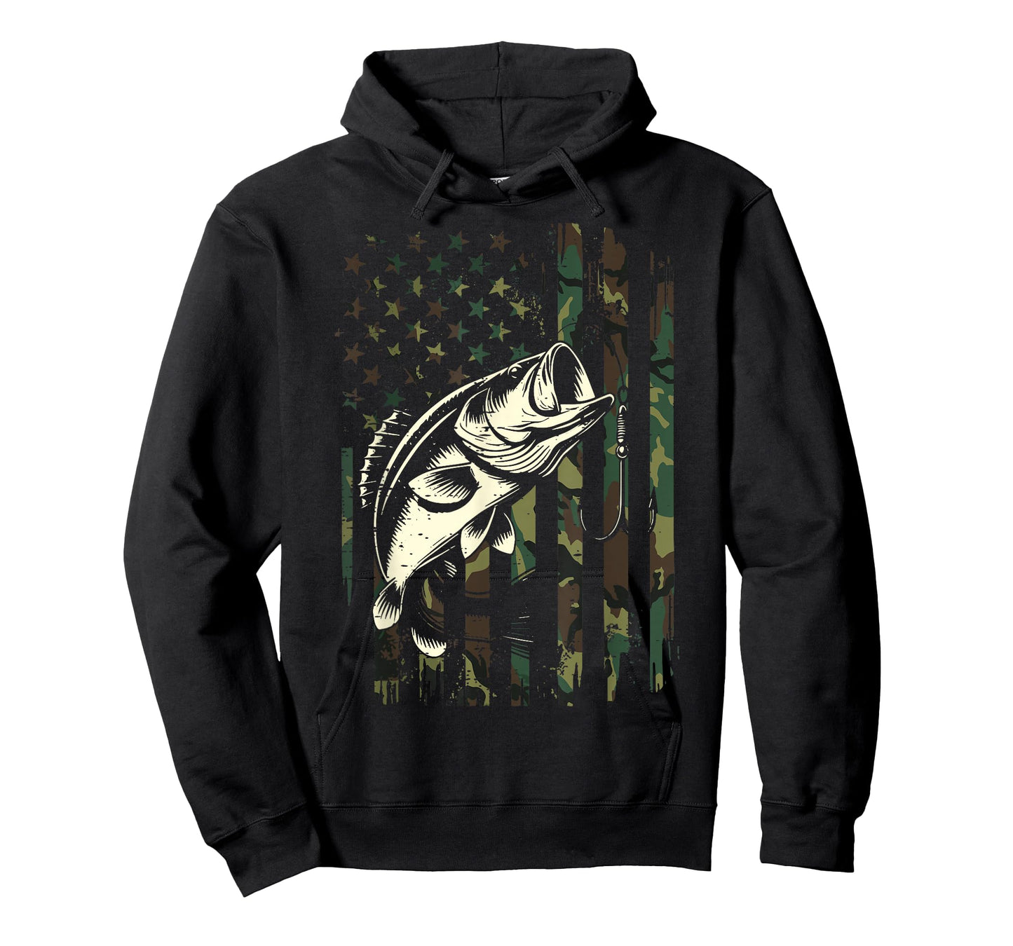 Fishing Camo American Flag Fisherman Patriot Women Men Kids T-Shirt