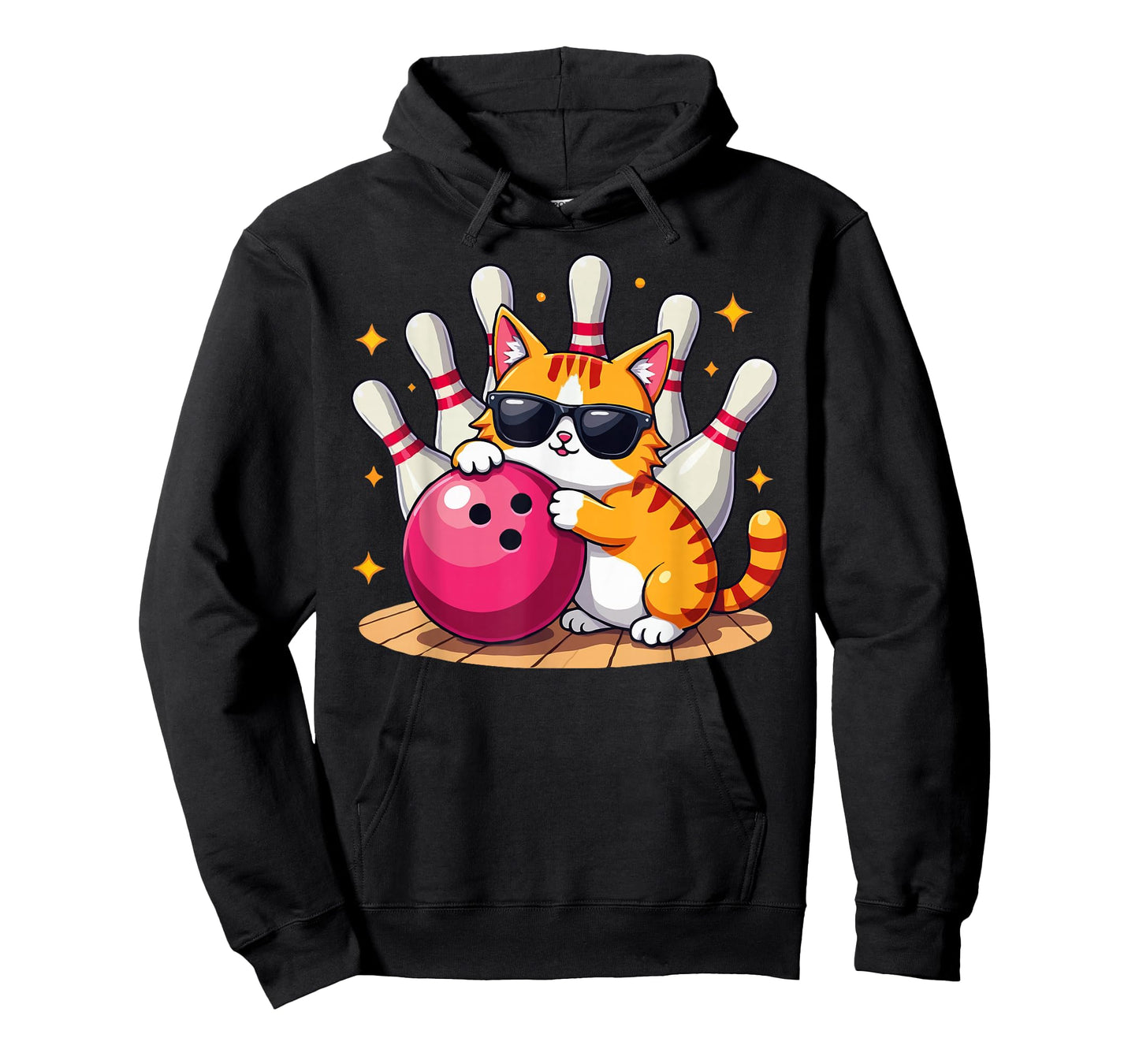 Cute Cat With Sunglasses Cat Playing Bowling For men women T-Shirt