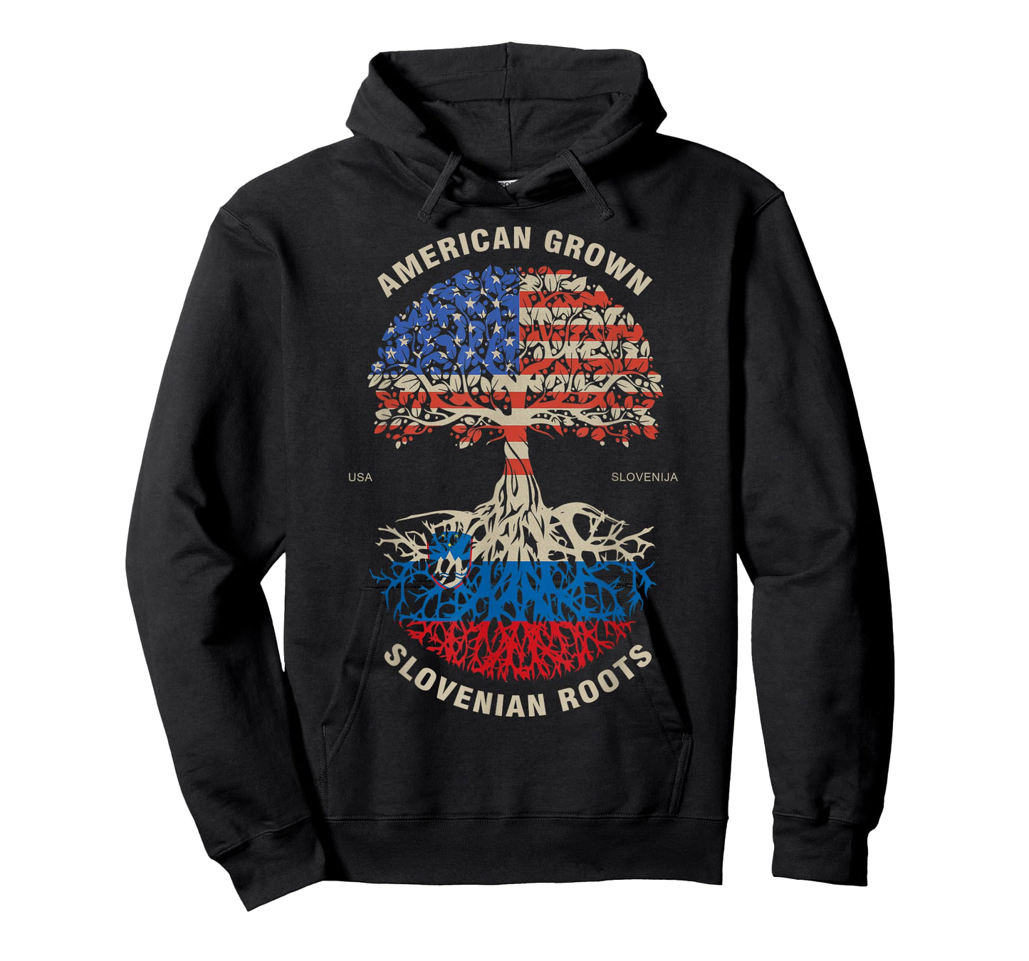 American Flag Slovenia Roots T-Shirt