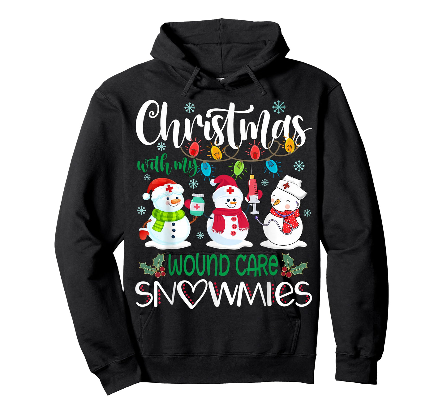 Christmas With My Wound Care Snowmies Nurse Stethoscope T-Shirt