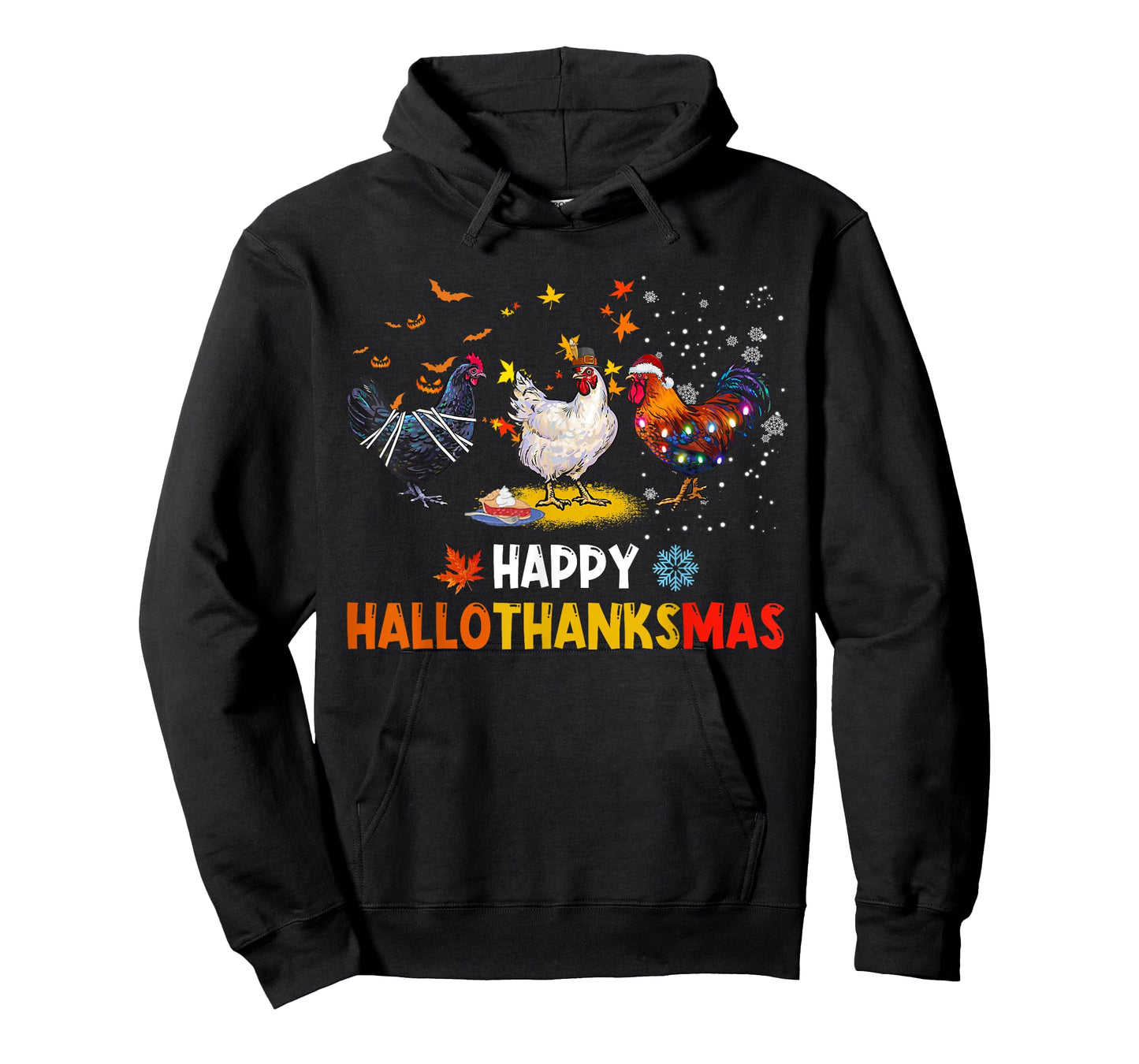 Chicken Halloween Happy Hallothanksmas Autumn Thanksgiving T-Shirt