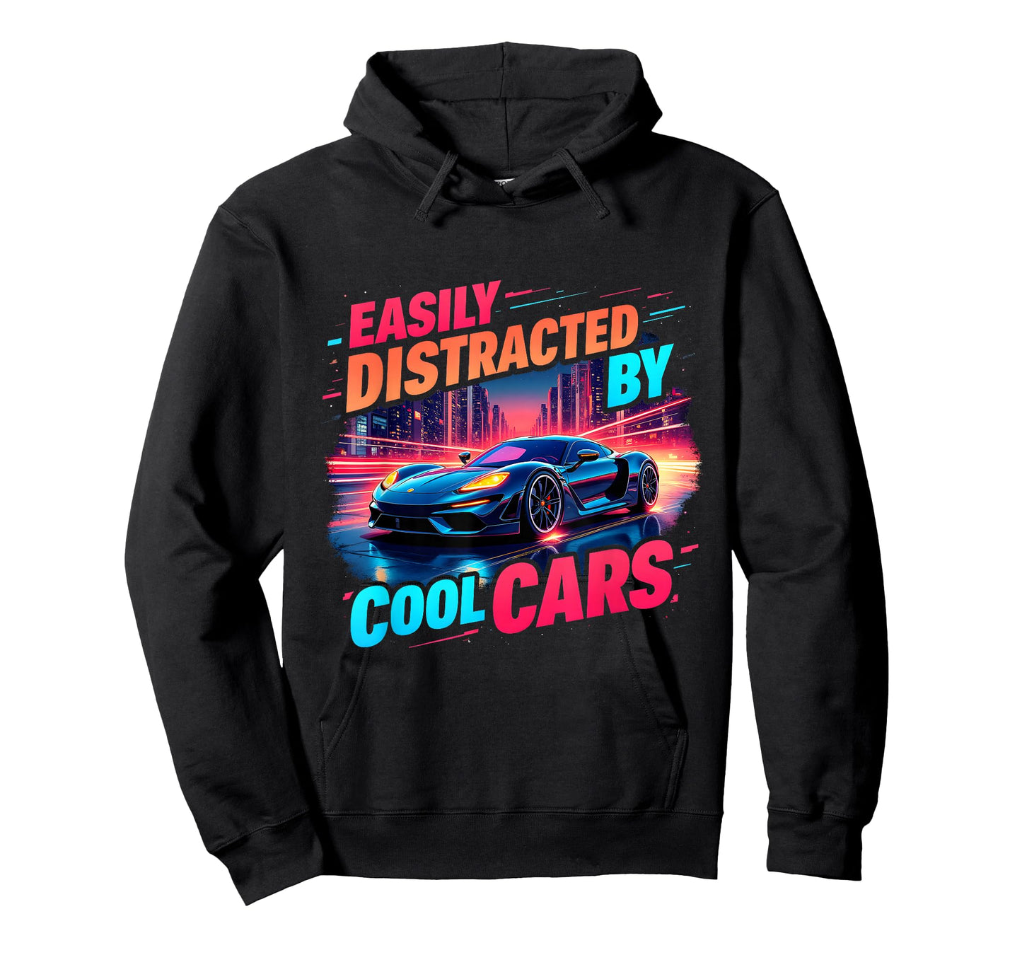 Cool Cars Mens Boys Vintage Easily Distracted By Muscle Car T-Shirt