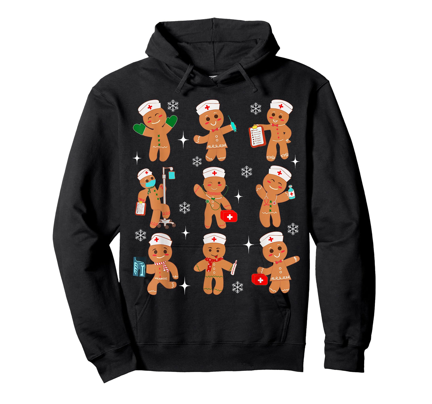 Cute Nurse Gingerbread Christmas Healthcare Workers Nursing T-Shirt