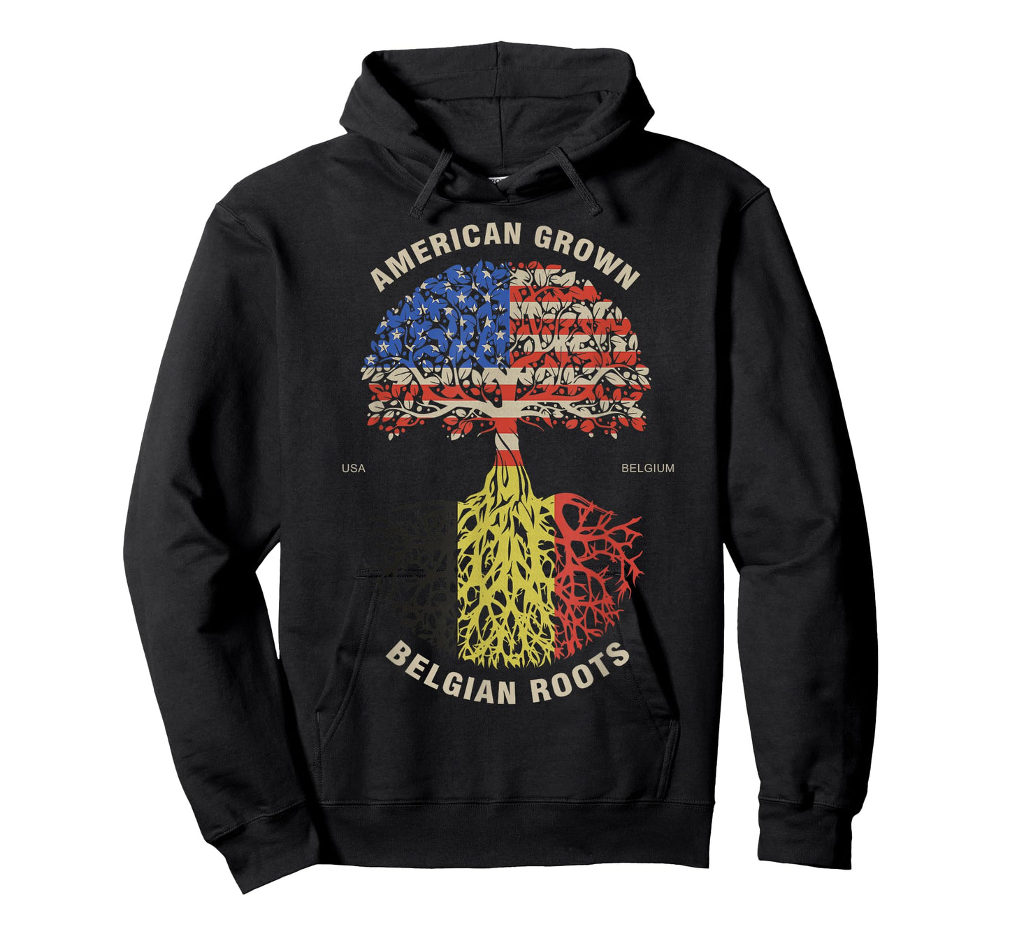 American Grown Belgian Roots Belgium Flag T-Shirt
