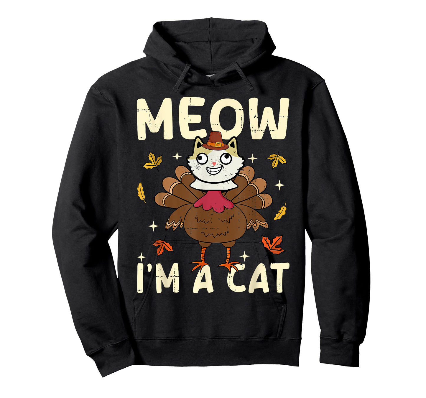 Thanksgiving Fake Cat Thanksgiving Turkey Cat Funny T-Shirt for Men Women Kids