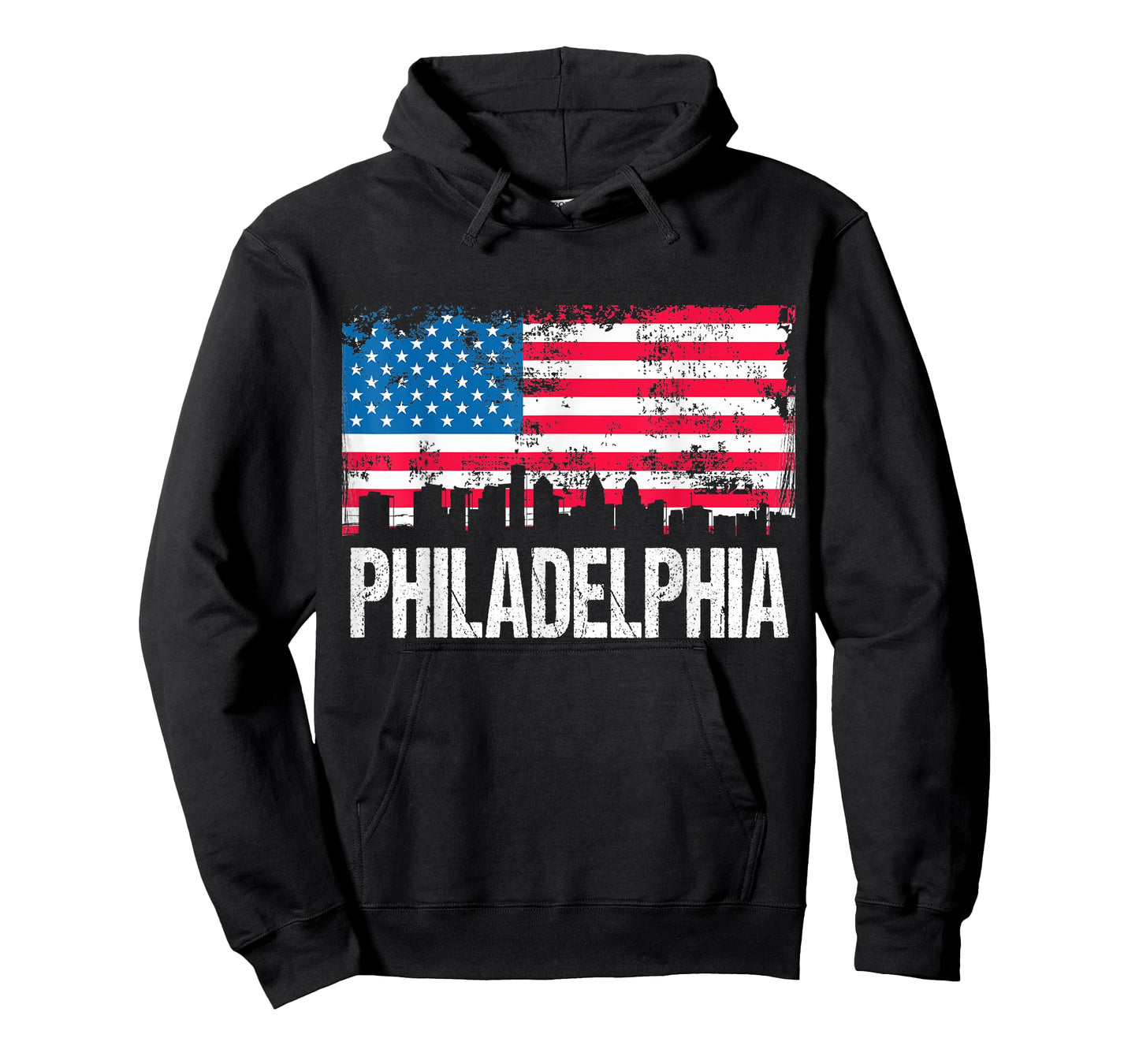 US Flag American City Skyline Philadelphia Pennsylvania USA T-Shirt