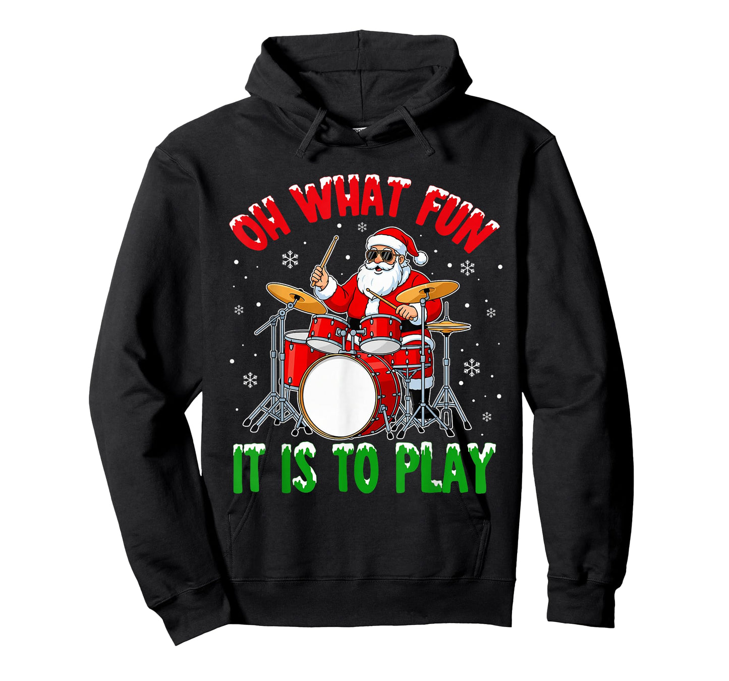 Funny Santa Playing Drums Christmas Musician Gifts T-Shirt