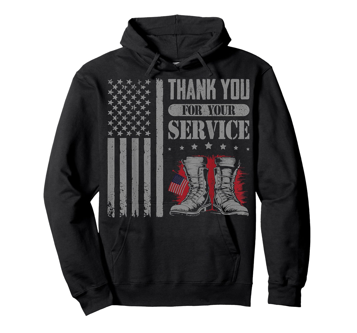Thank You for Your Service Patriotic Boots Flag Veterans Day T-Shirt