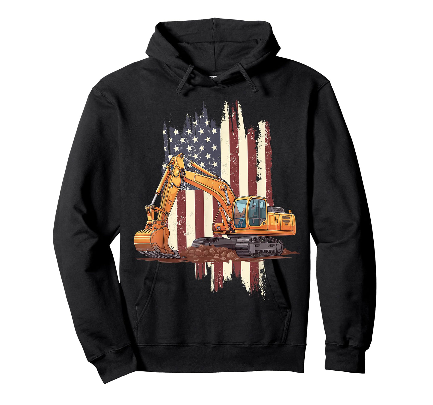 Excavator Digger Heavy Equipment Operator Patriotic T-Shirt