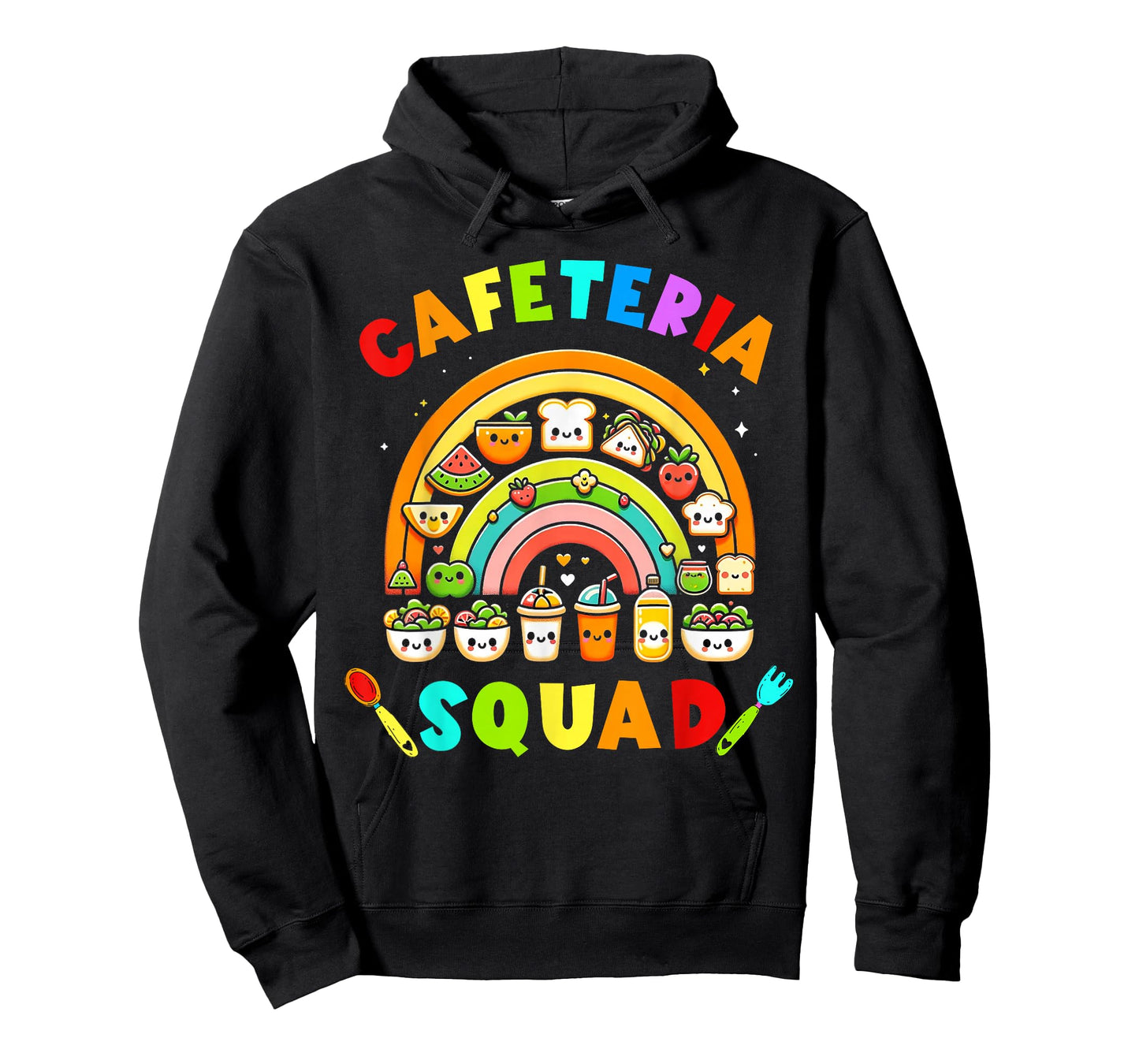 Cute Lunch Lady Crew of Food Service Rainbow Cafeteria Squad T-Shirt