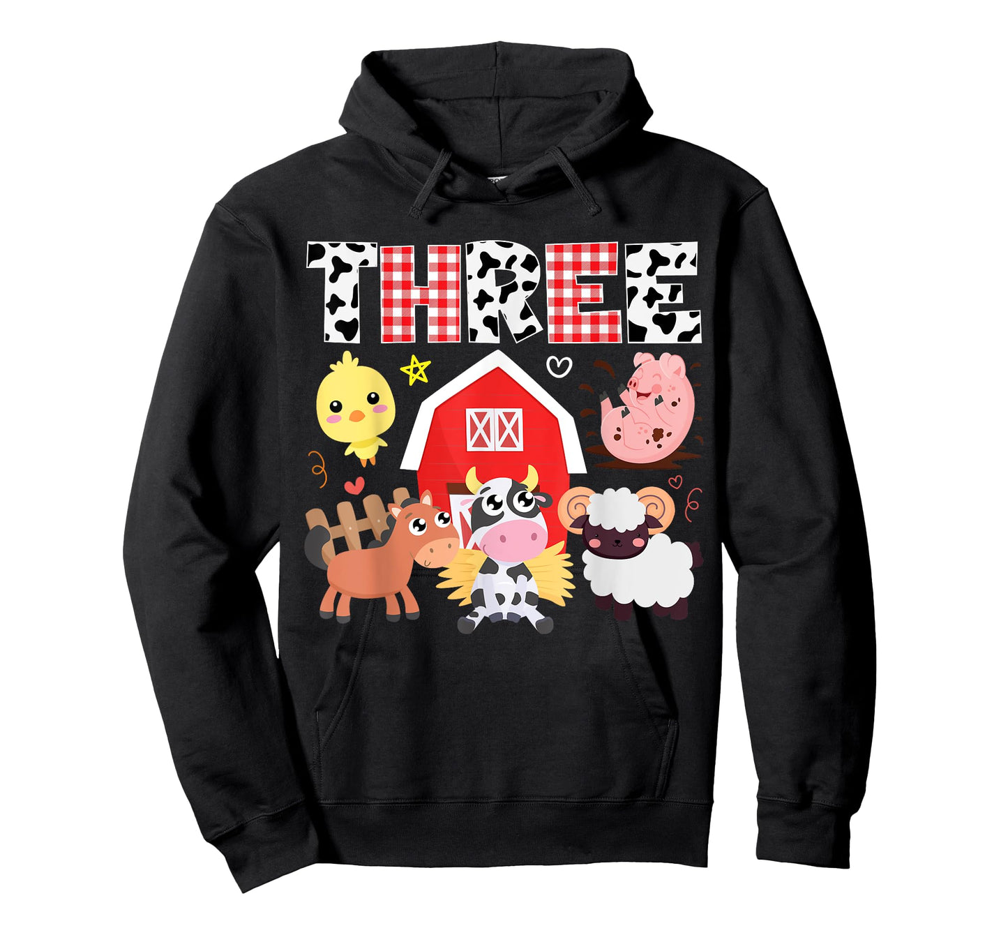 3rd Birthday Three Year Farm Theme Animals Birthday Party T-Shirt
