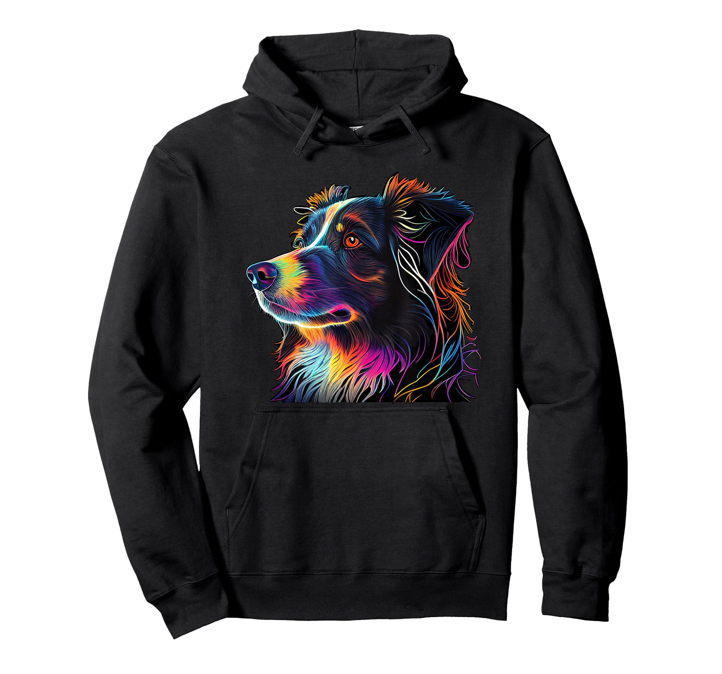 Australian Shepherd Mini Colorful Abstract Line Art T-Shirt