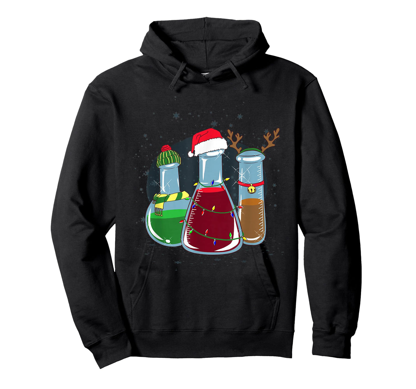 Chemical laboratory bottles, Santa, reindeer, Christmas T-Shirt